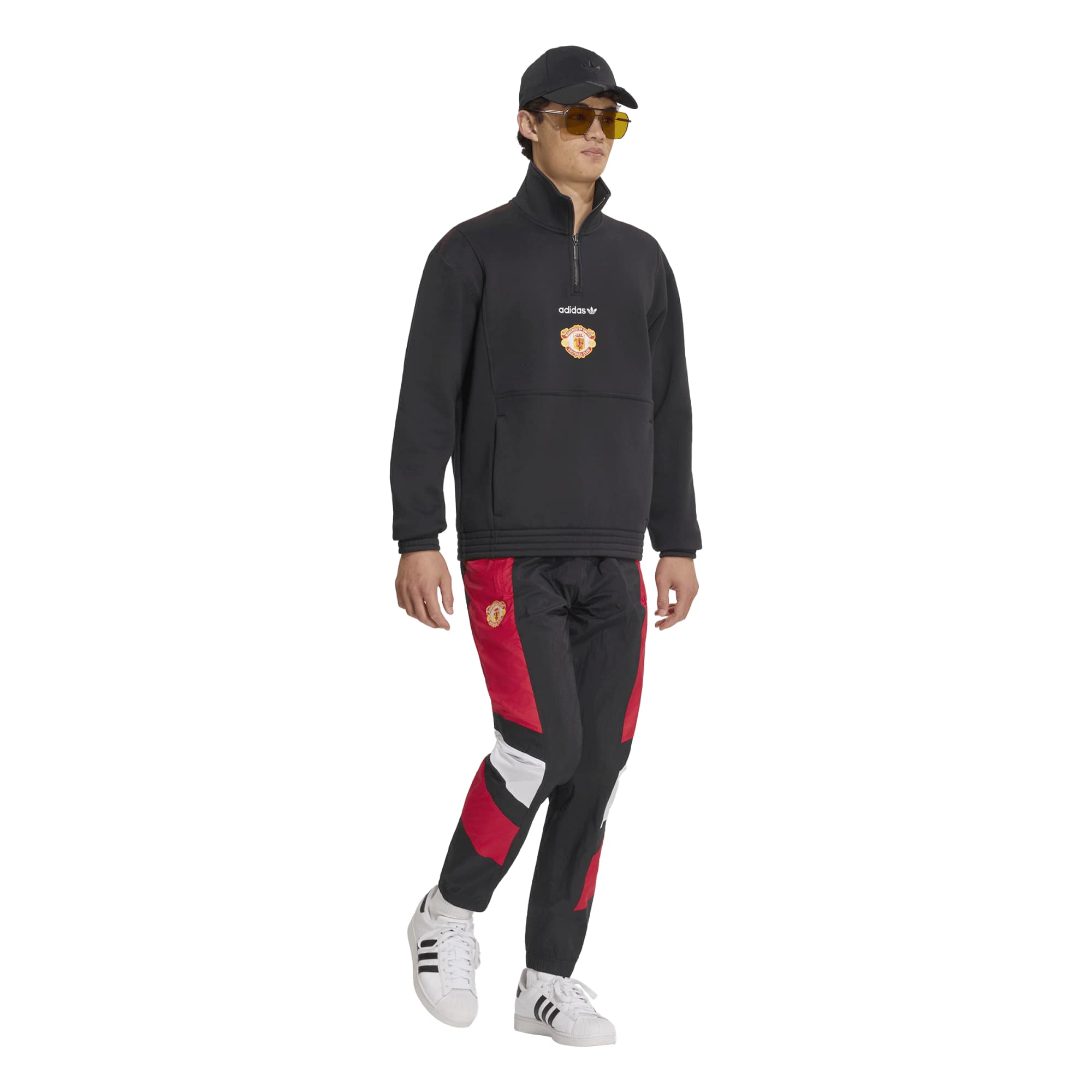 Manchester United adidas EQT Half Zip Top - Black, , rebel_hi-res