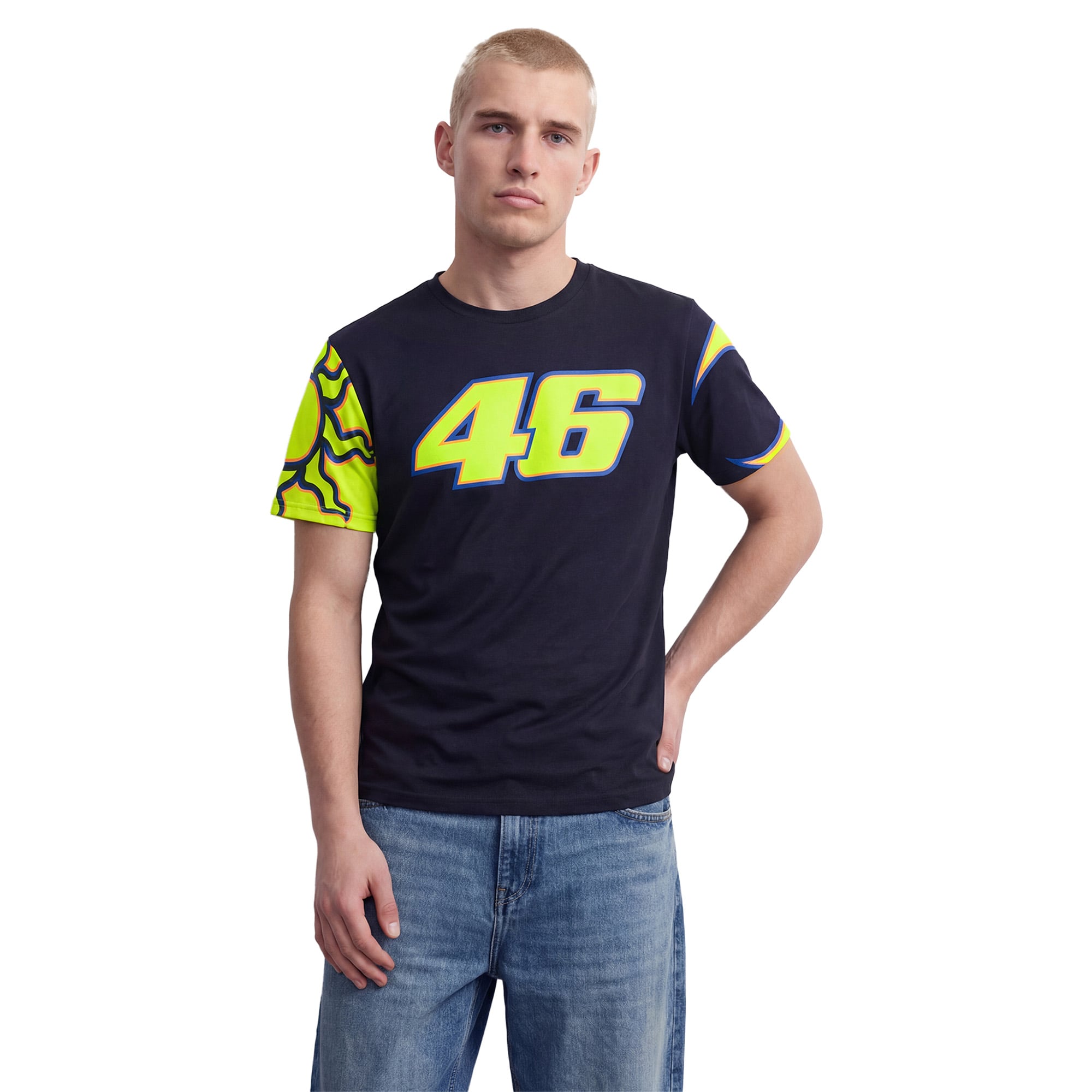 VR46 Racing Valentino Rossi Heritage Graphic T-Shirt- Unisex - Blue, , rebel_hi-res
