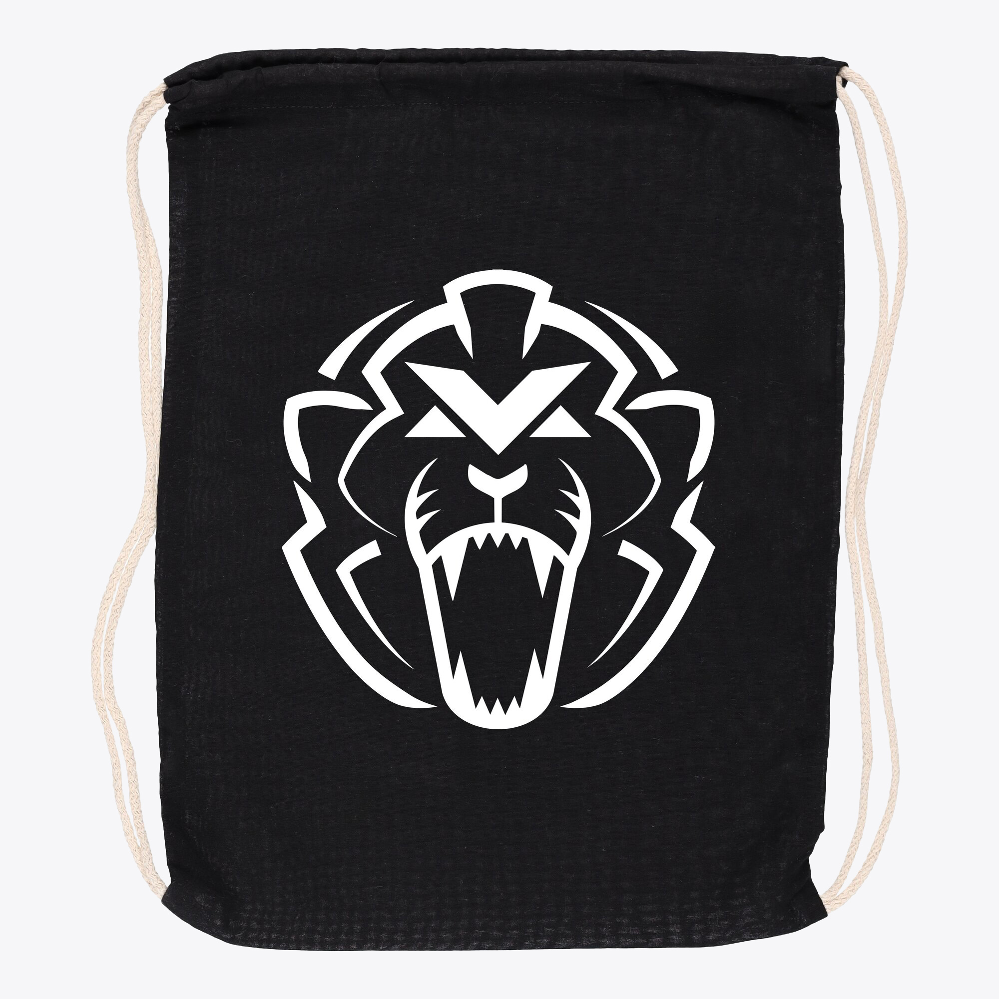 Unleash the Lion Logo Drawstring Bag - Black, , rebel_hi-res