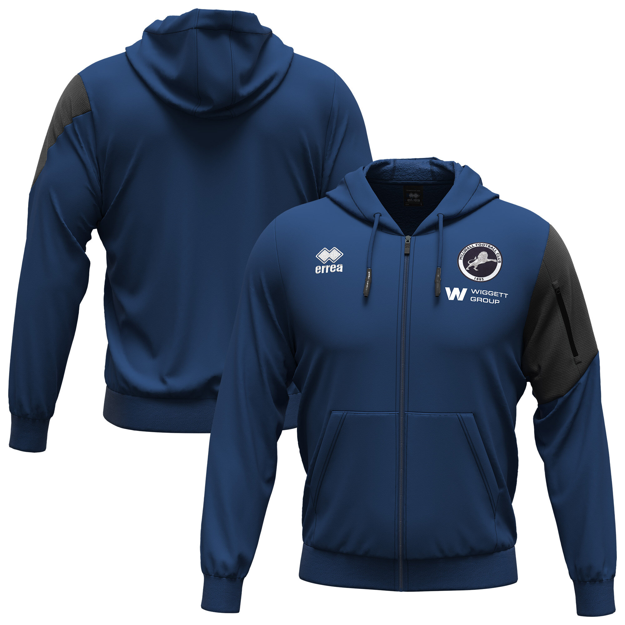 Millwall FC Errea Travel Zipped Hoodie - Blue, , rebel_hi-res