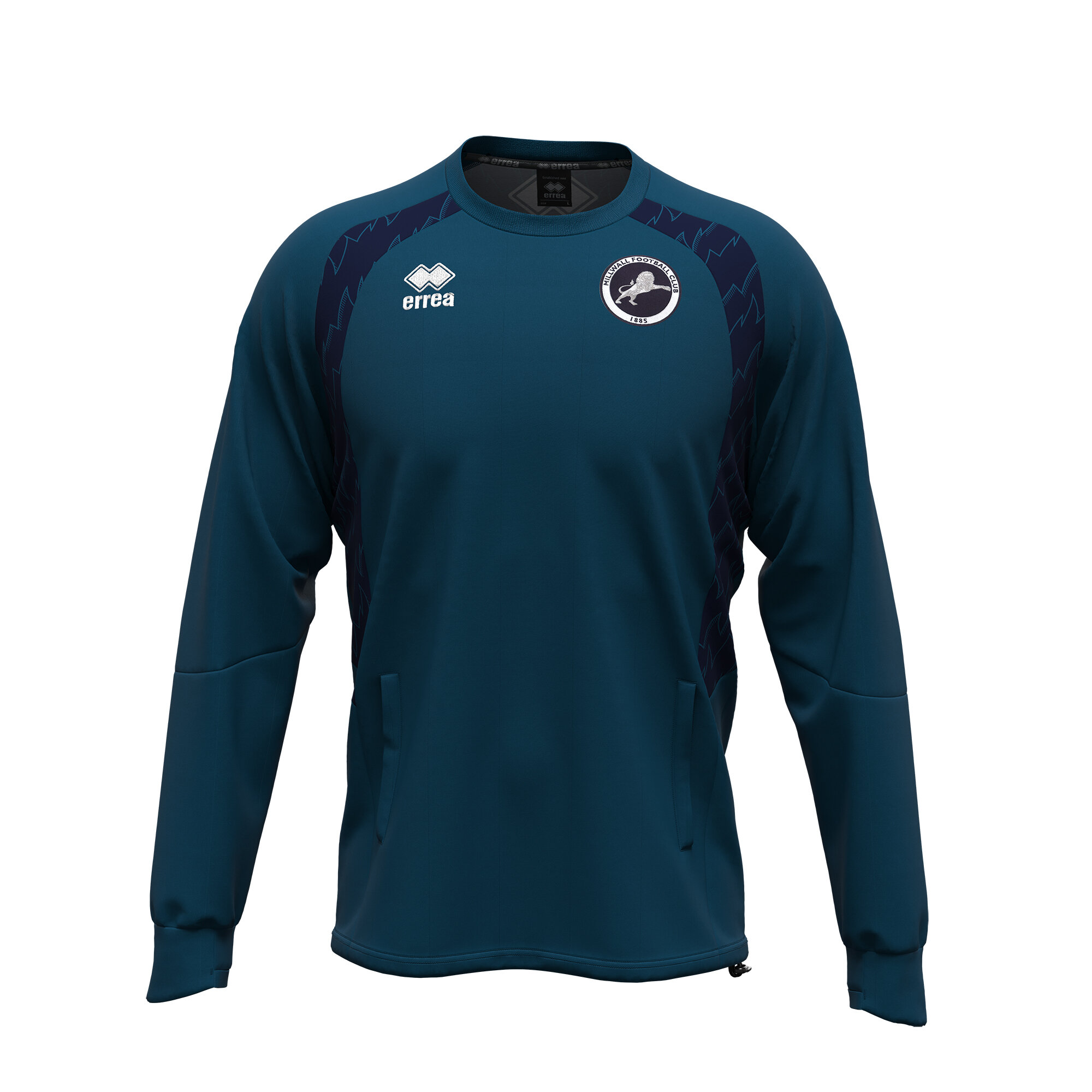 Millwall FC Errea Players Training Sweatshirt - Petrol Blue - Kids, , rebel_hi-res