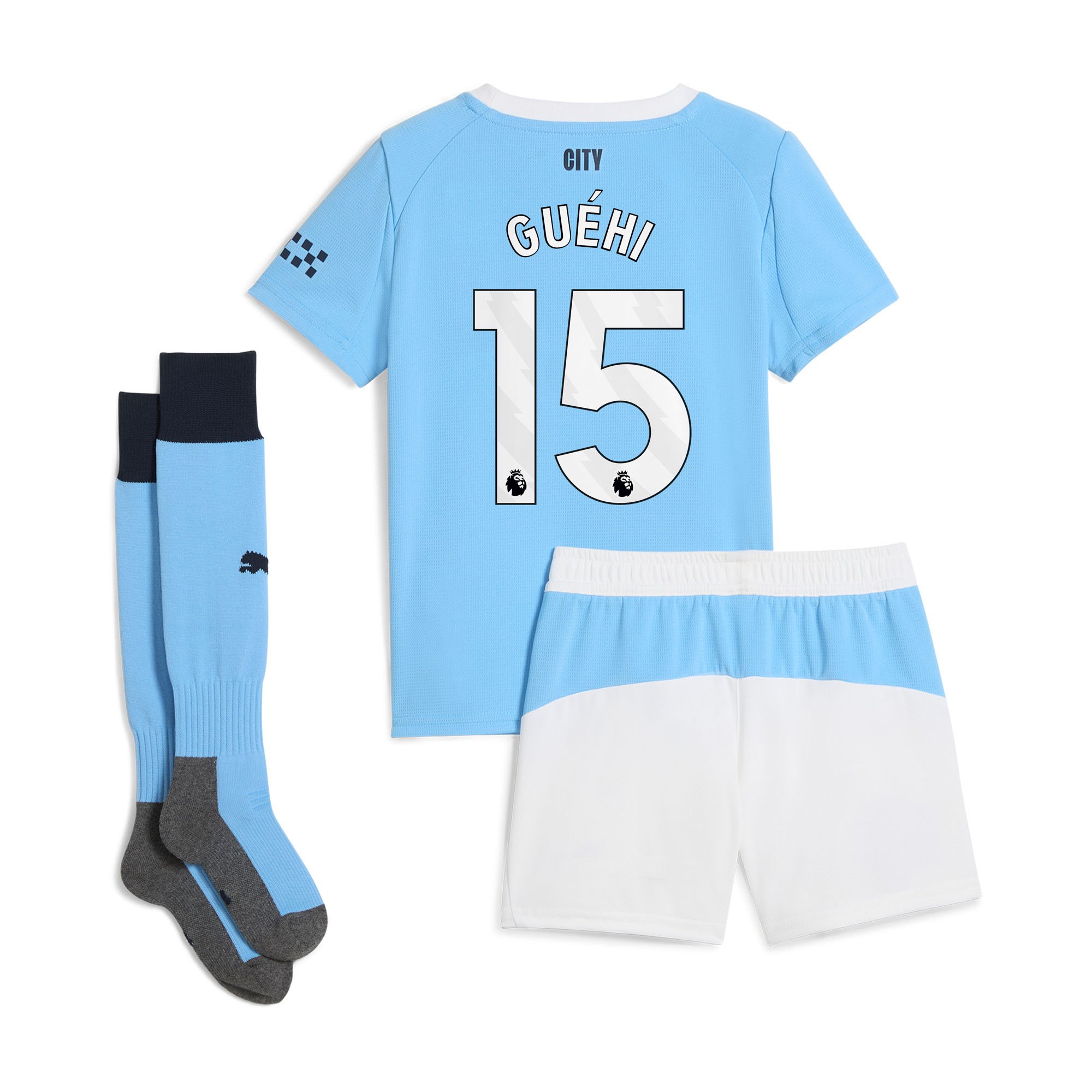 Manchester City PUMA Home Minikit 2025-26 with Gu&eacute;hi 15 printing, , rebel_hi-res