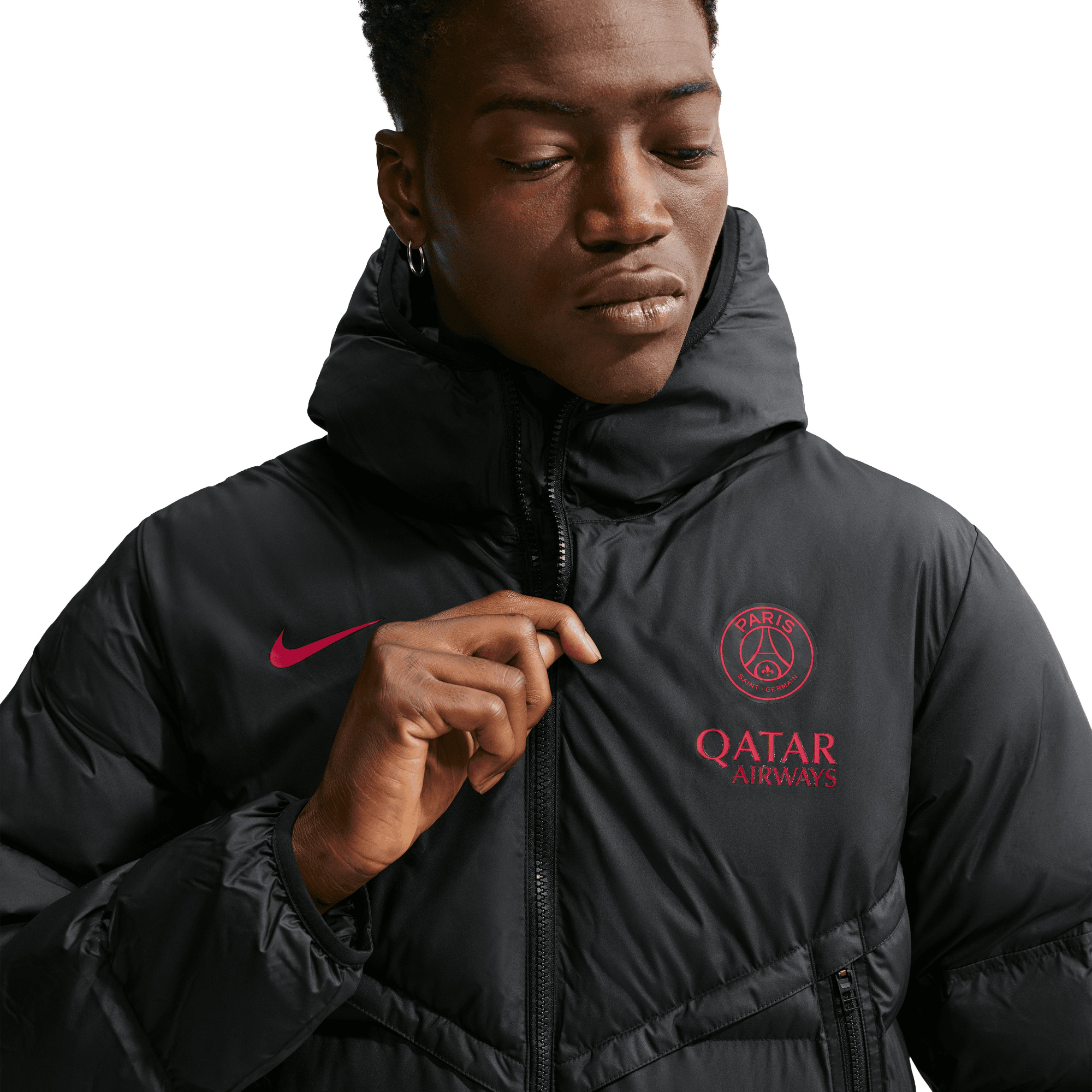 PSG Nike Coaches Parka Jacket - Black, , rebel_hi-res