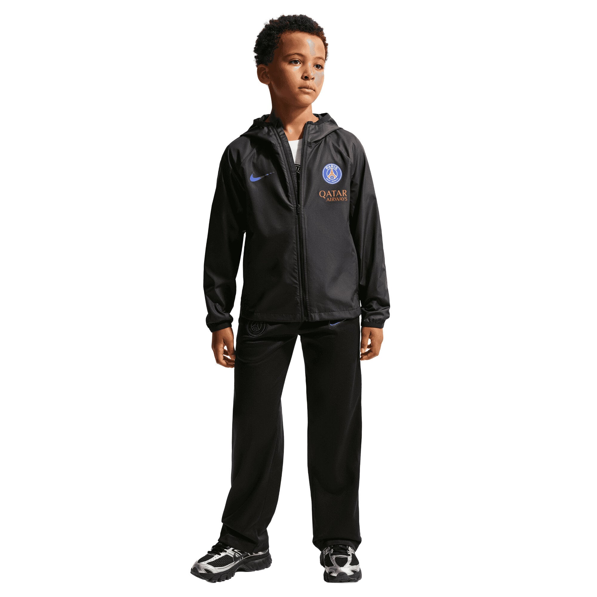 PSG Nike Academy Pro Hooded Rain Jacket - Black - Kids, , rebel_hi-res
