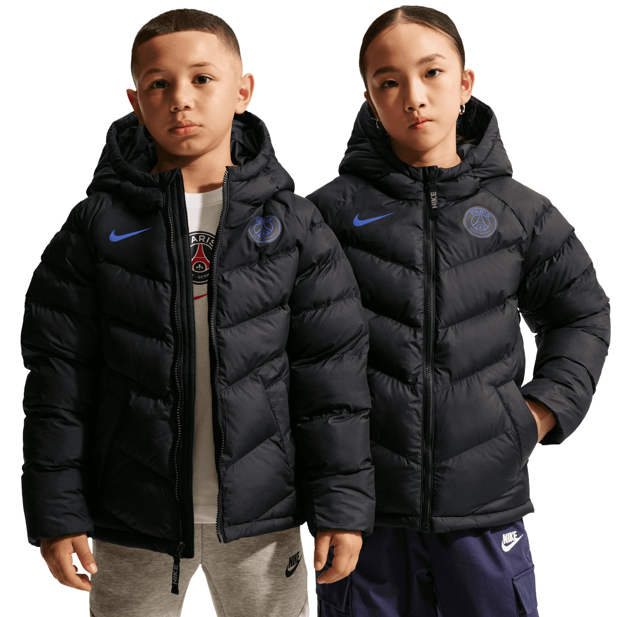 PSG Nike Synthetic Fill Hooded Jacket - Black