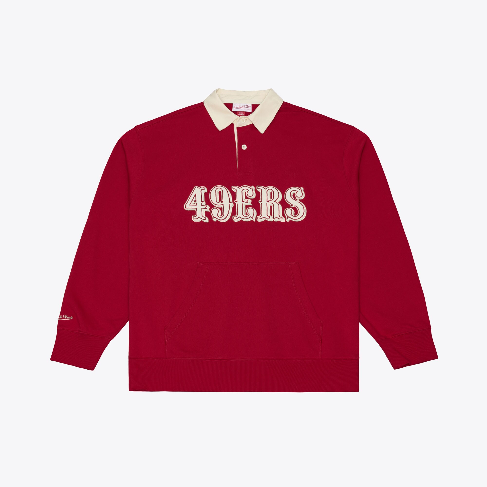 San Francisco 49ers NFL Mitchell & Ness Retro Roots Rugby Top - Mens, , rebel_hi-res