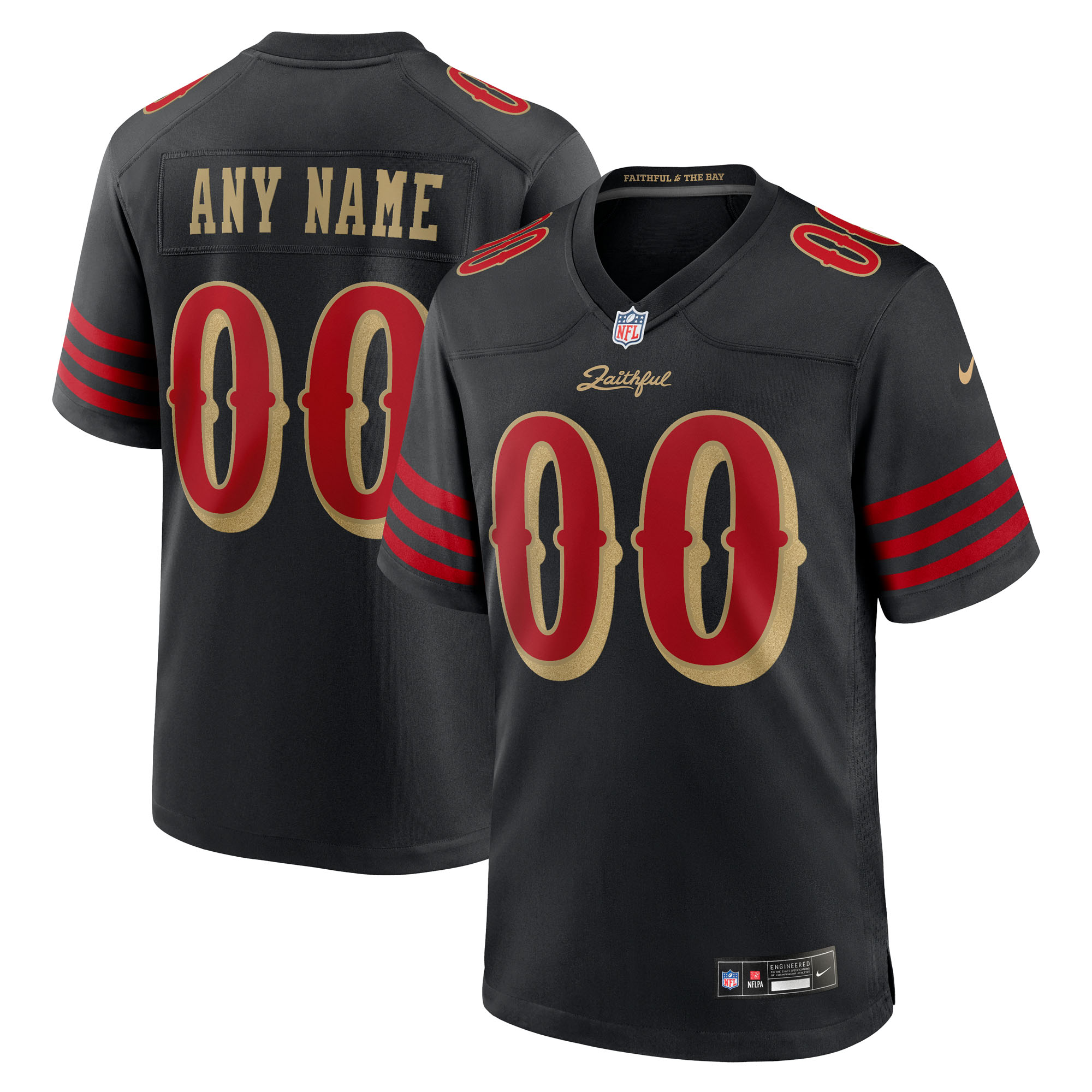 San Francisco 49ers 2025 Nike Game Rivalries  Jersey - Black - Custom - Mens, , rebel_hi-res