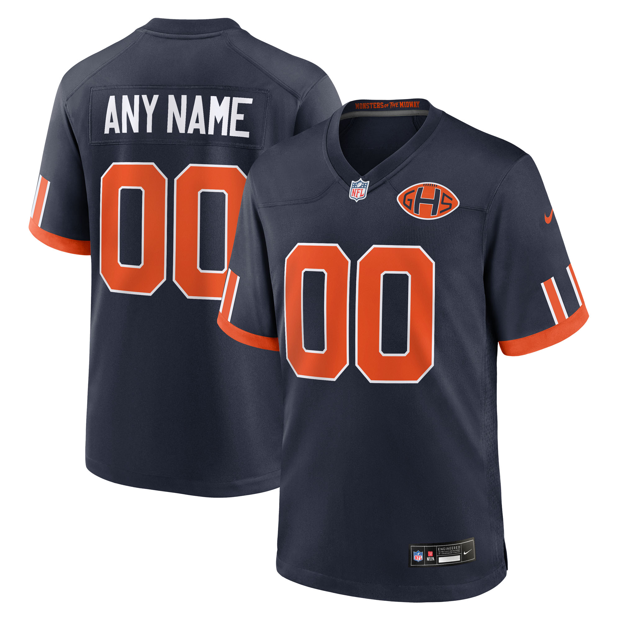 Chicago Bears Nike Rivalries Game Jersey - Navy - Custom - Mens, , rebel_hi-res