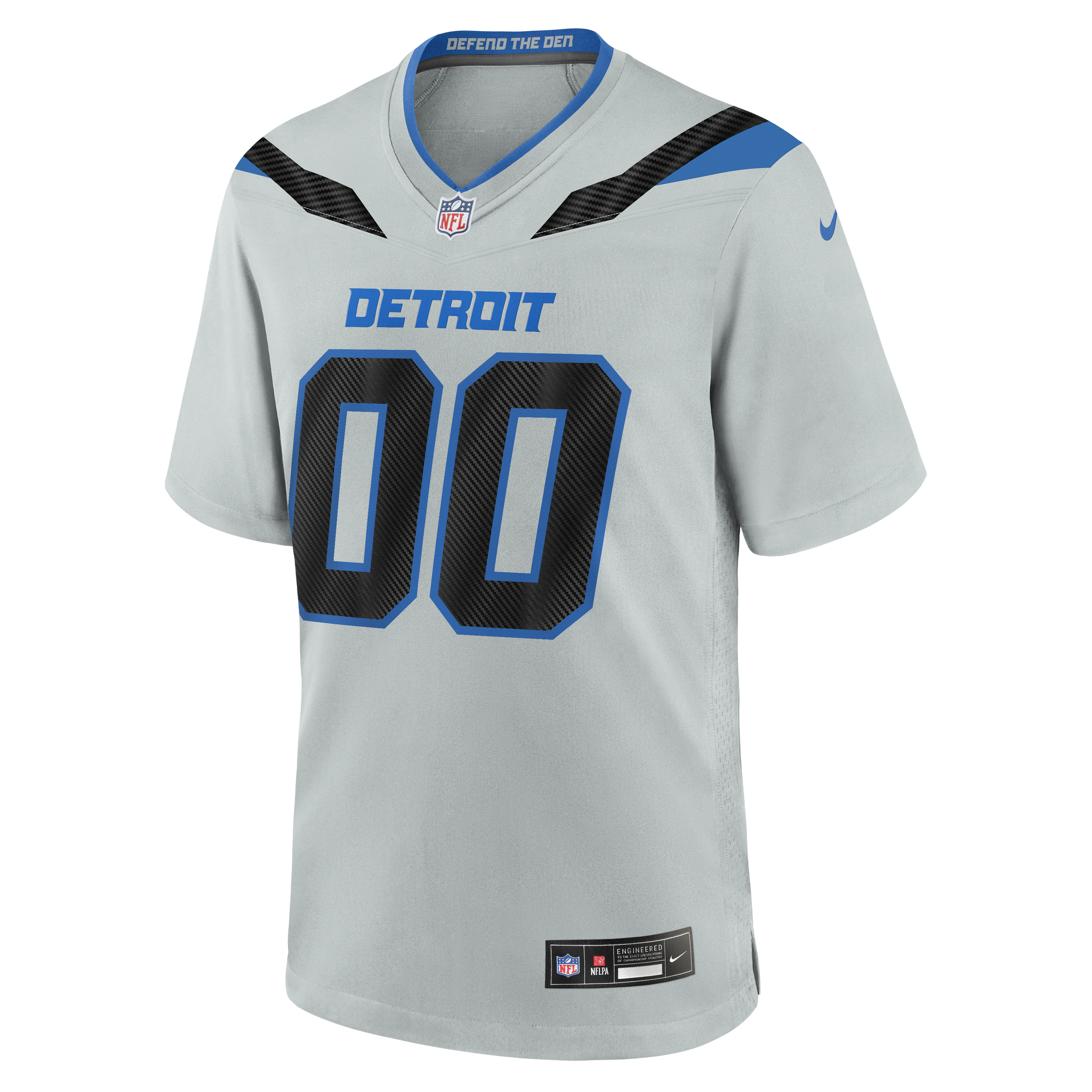 Detroit Lions Nike Rivalries Game Jersey - Silver - Custom - Mens, , rebel_hi-res