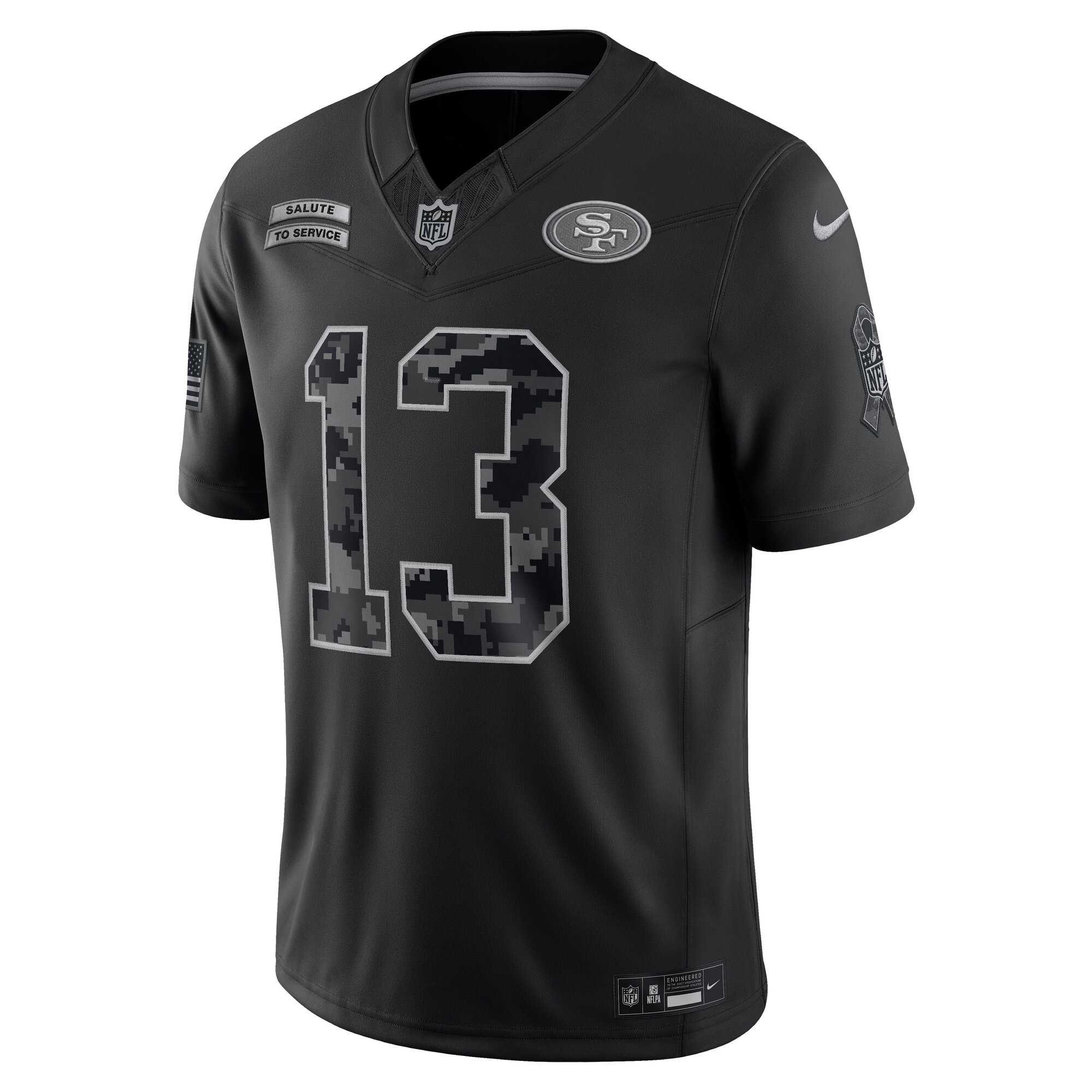 San Francisco 49ers Nike 2026 Salute to Service Jersey - Brock Purdy - Mens, , rebel_hi-res