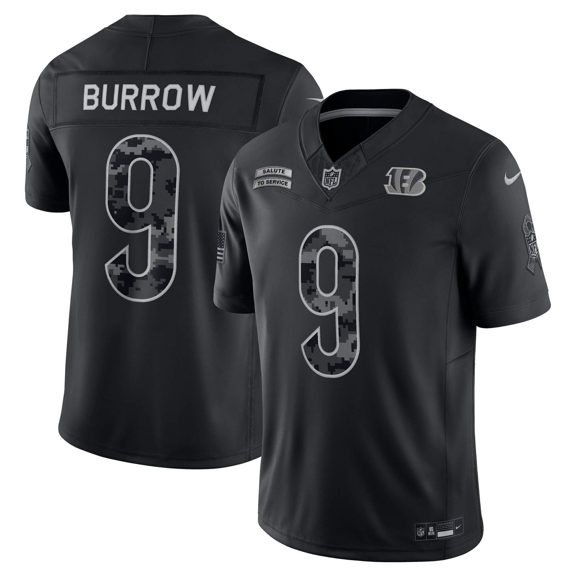 Cincinnati Bengals Nike 2026 Salute to Service Jersey - Joe Burrow - Mens, , rebel_hi-res