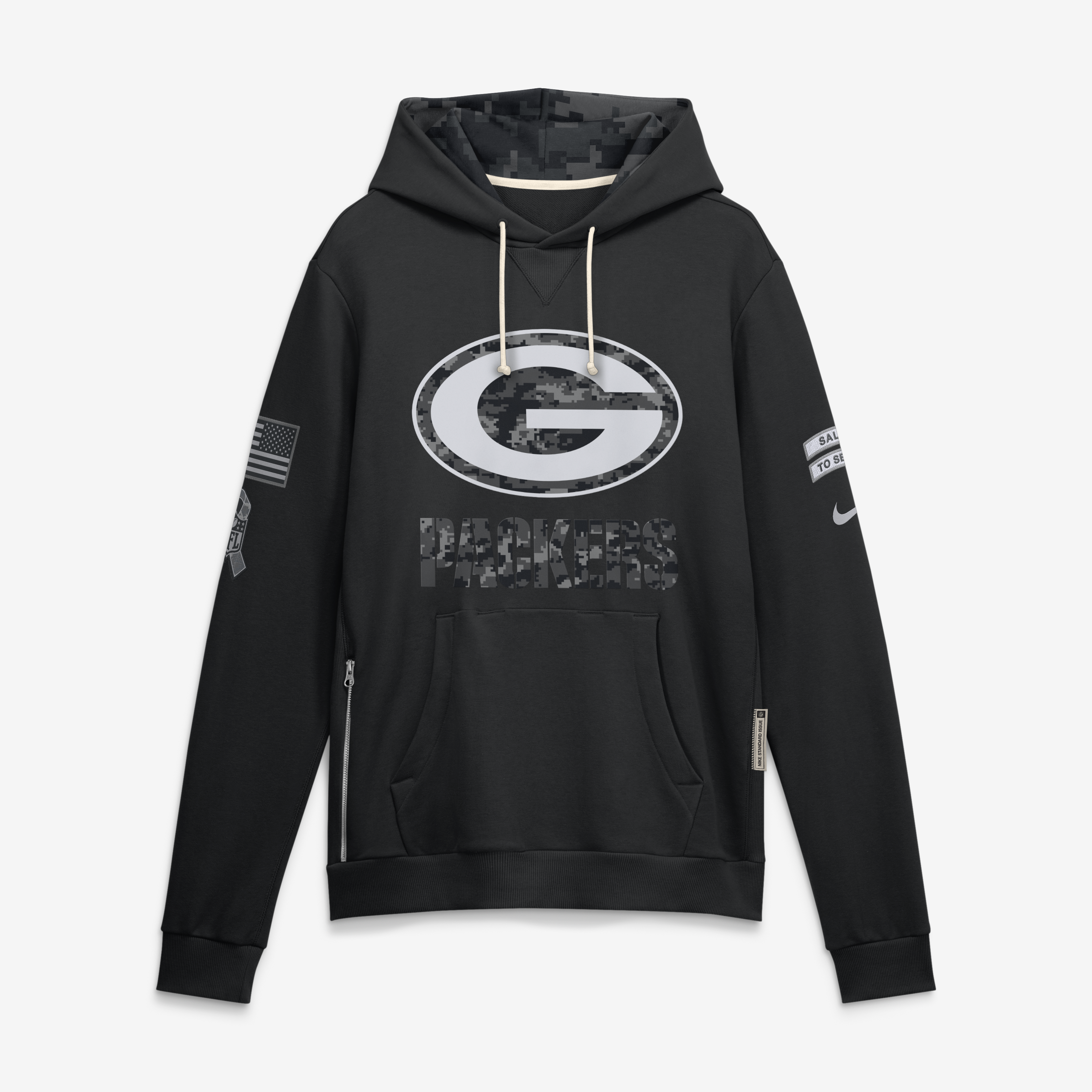 Green Bay Packers Nike Salute To Service Dri-FIT Hoodie - Mens, , rebel_hi-res