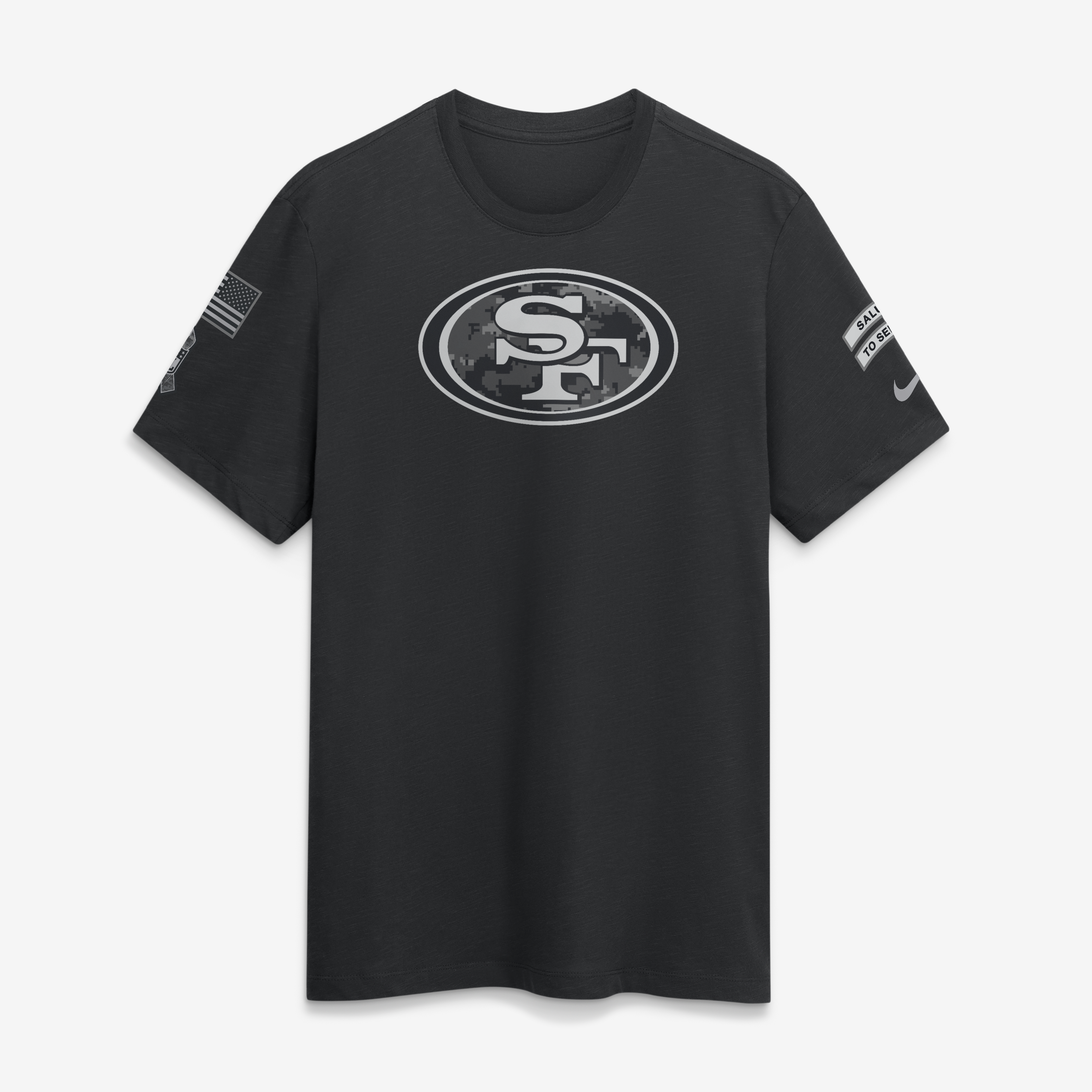 San Francisco 49ers Nike Salute To Service Short Sleeve Slub Crew T-Shirt - Mens, , rebel_hi-res