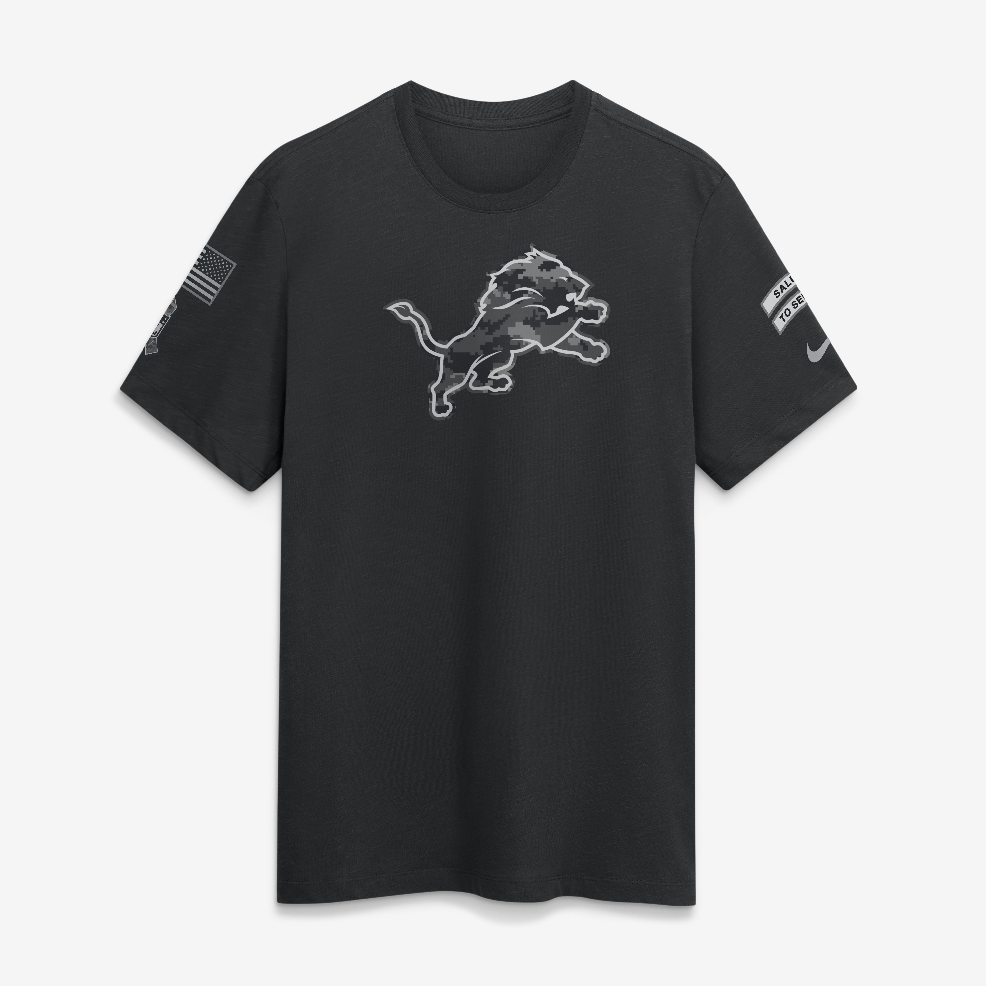 Detroit Lions Nike Salute To Service Short Sleeve Slub Crew T-Shirt - Mens, , rebel_hi-res