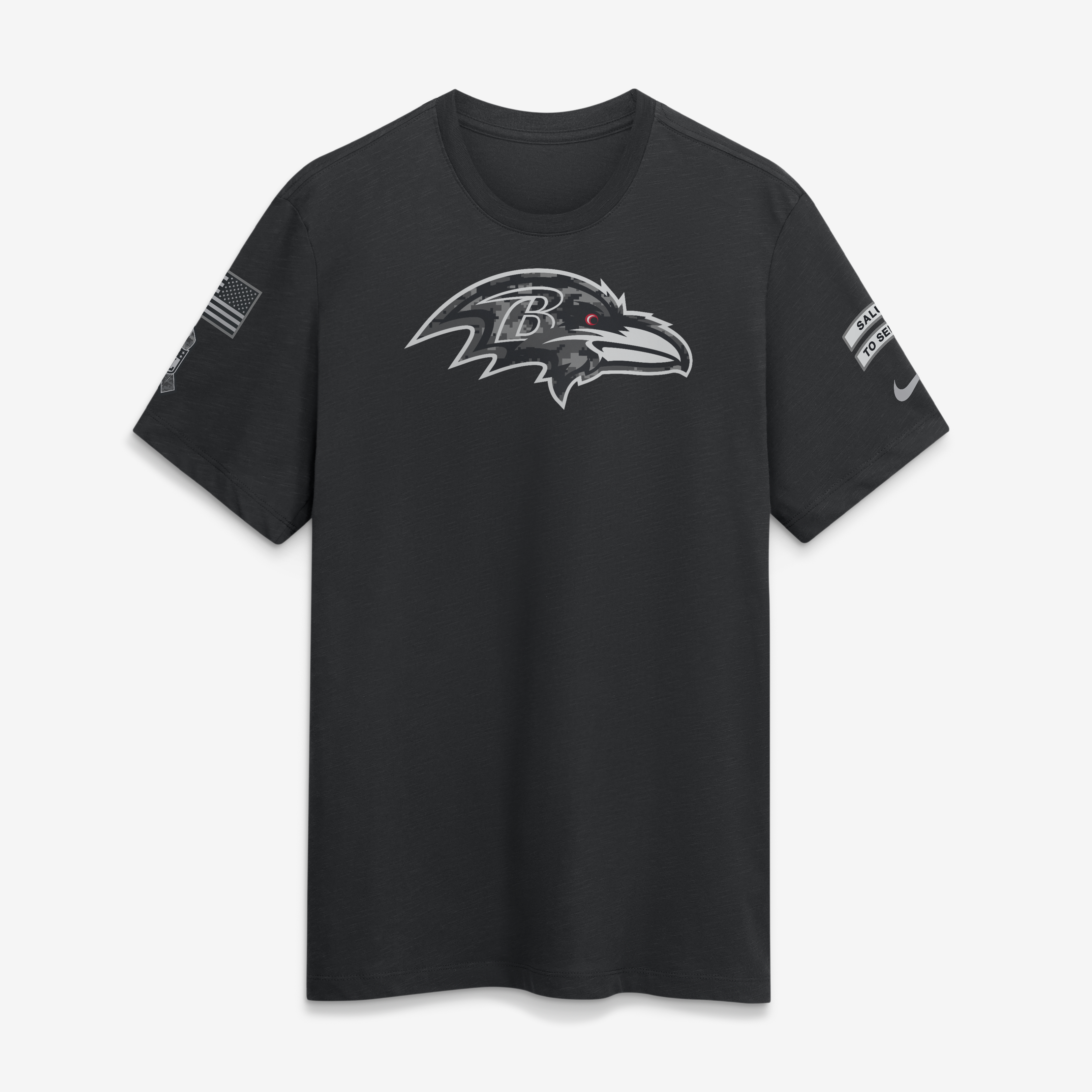 Baltimore Ravens Nike Salute To Service Short Sleeve Slub Crew T-Shirt - Mens, , rebel_hi-res