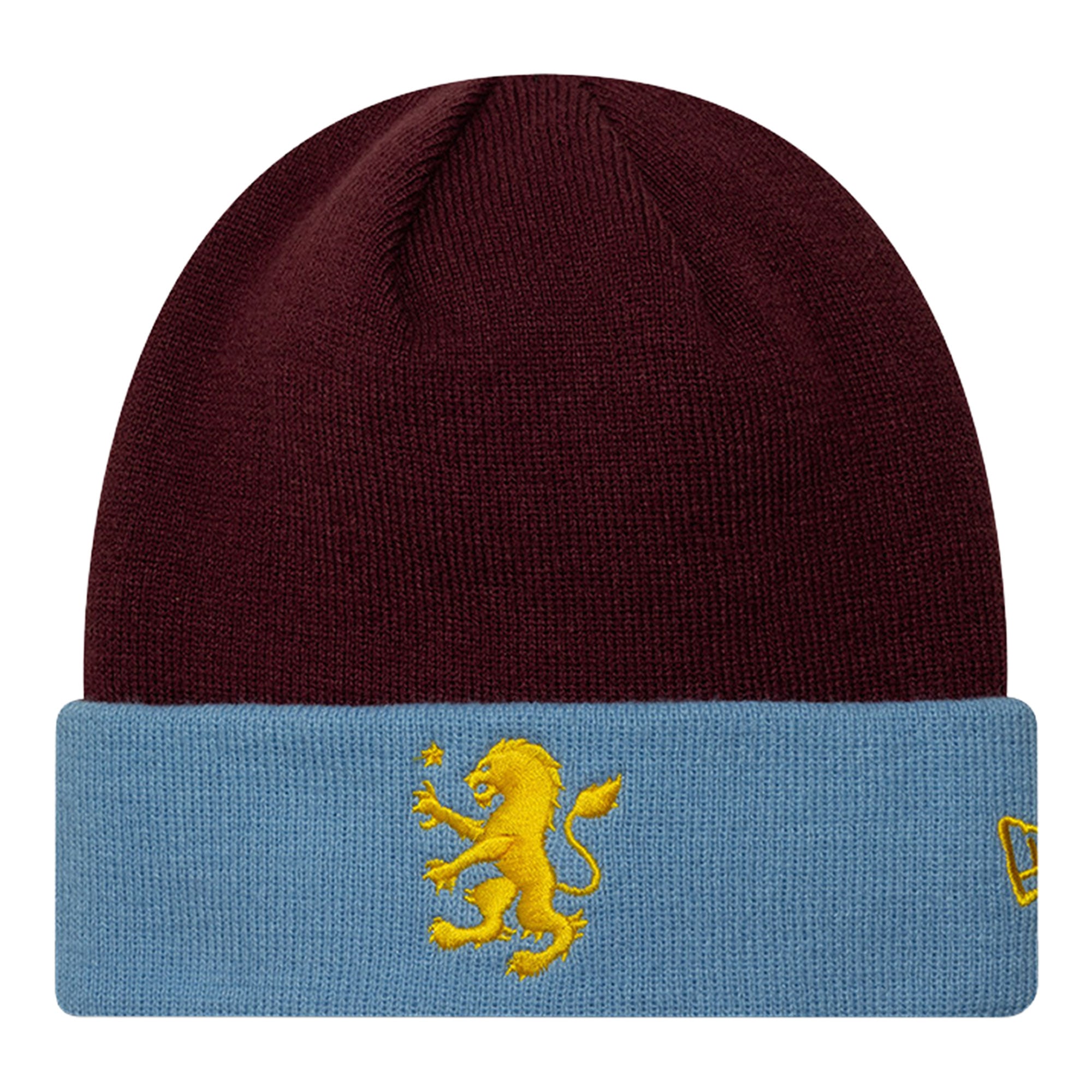 Aston Villa New Era Team Cuff Knit Beanie - Claret/Blue - Unisex, , rebel_hi-res
