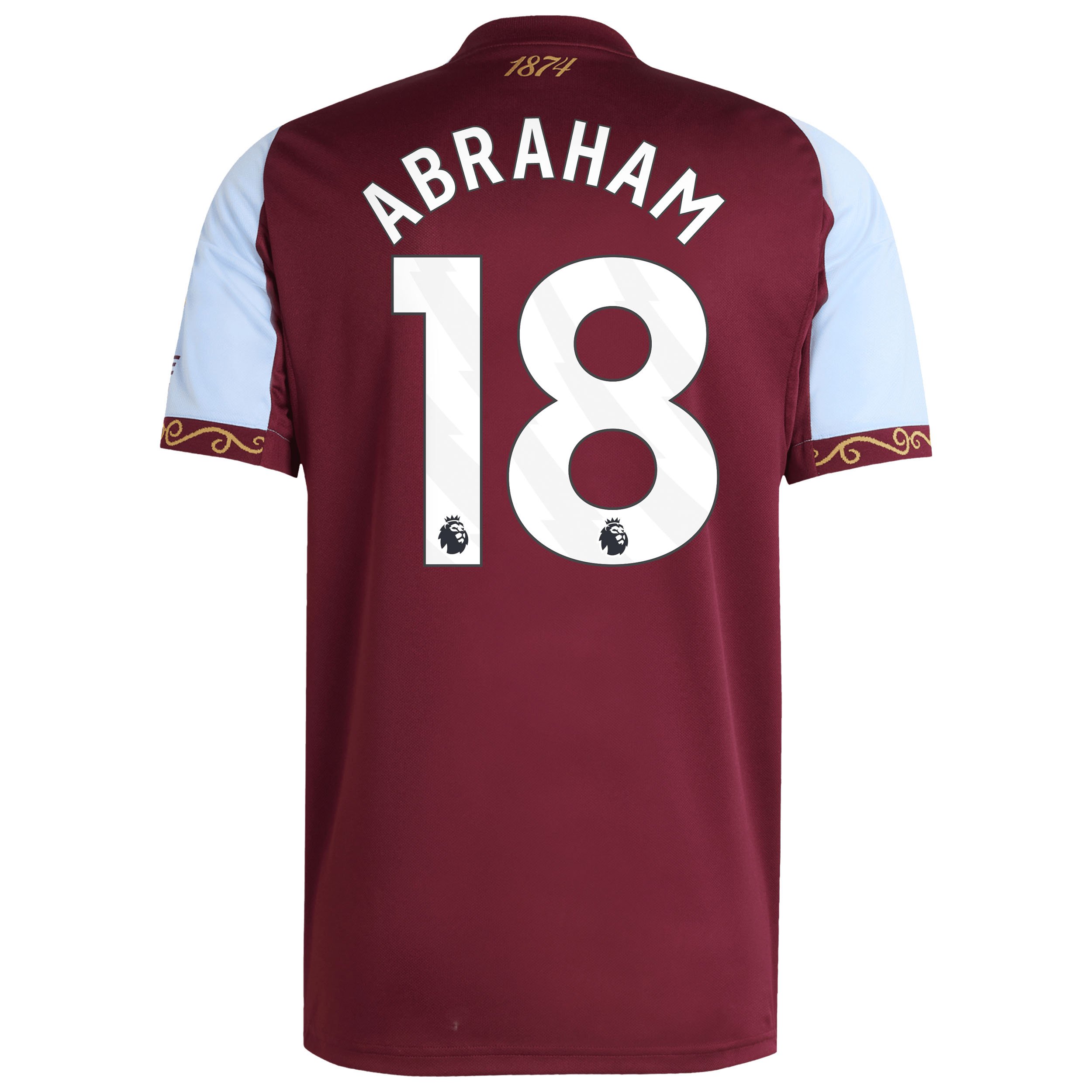 Aston Villa adidas Home Shirt 2025-26 with Abraham 18 printing, , rebel_hi-res