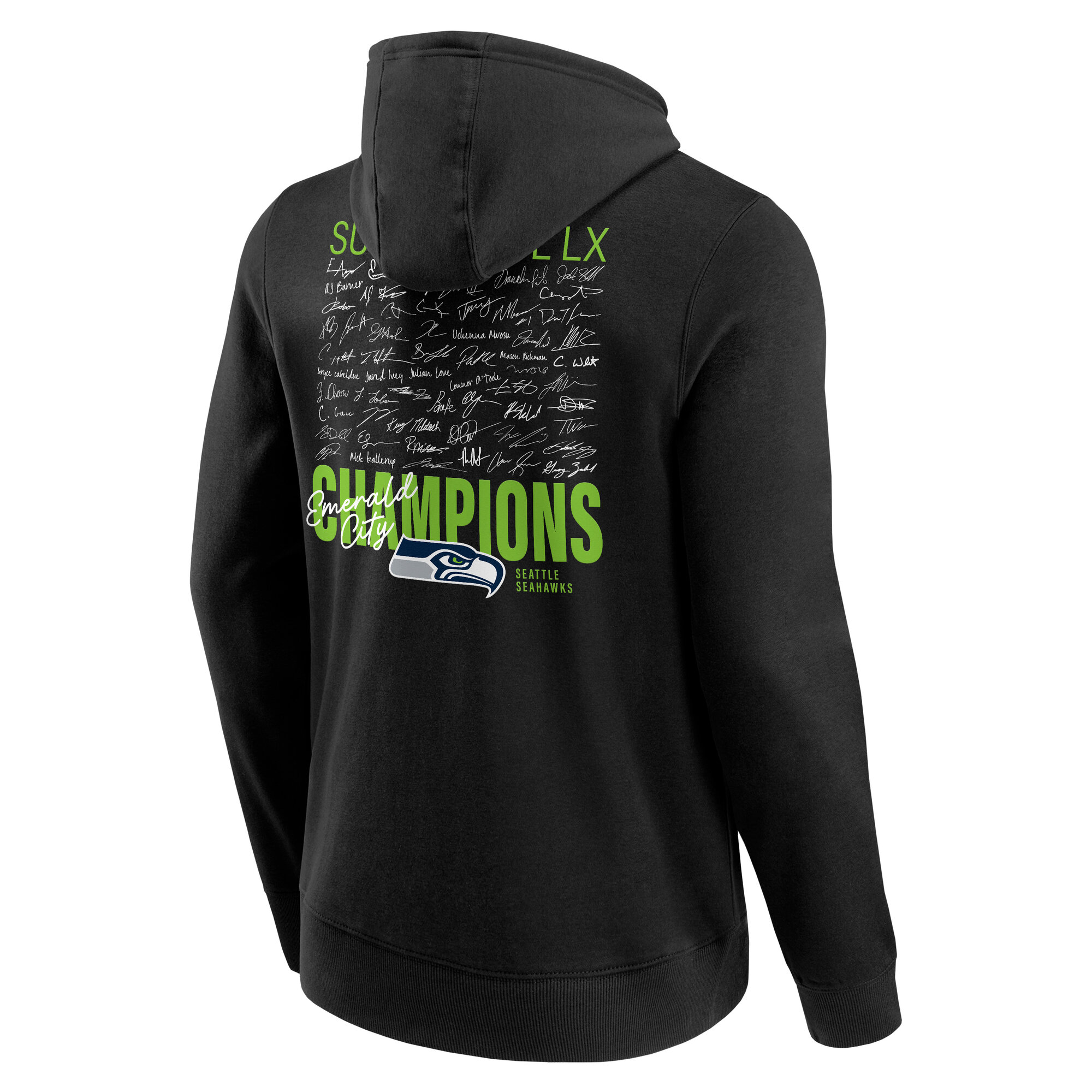 Seattle Seahawks LX Autograph Signing 2025 Super Bowl Champions Hoodie ...