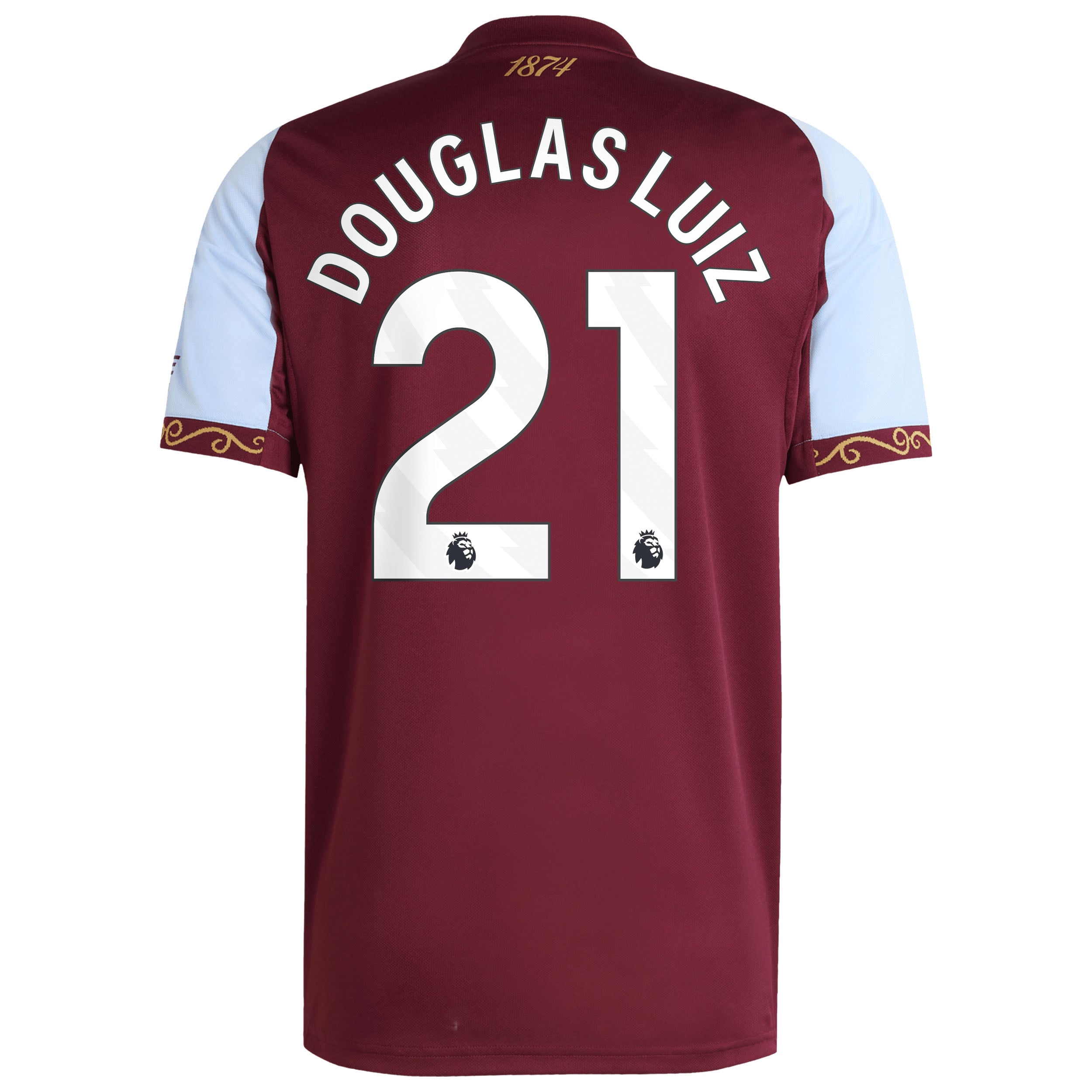 Aston Villa adidas Home Shirt 2025-26 with Douglas Luiz 21 printing, , rebel_hi-res