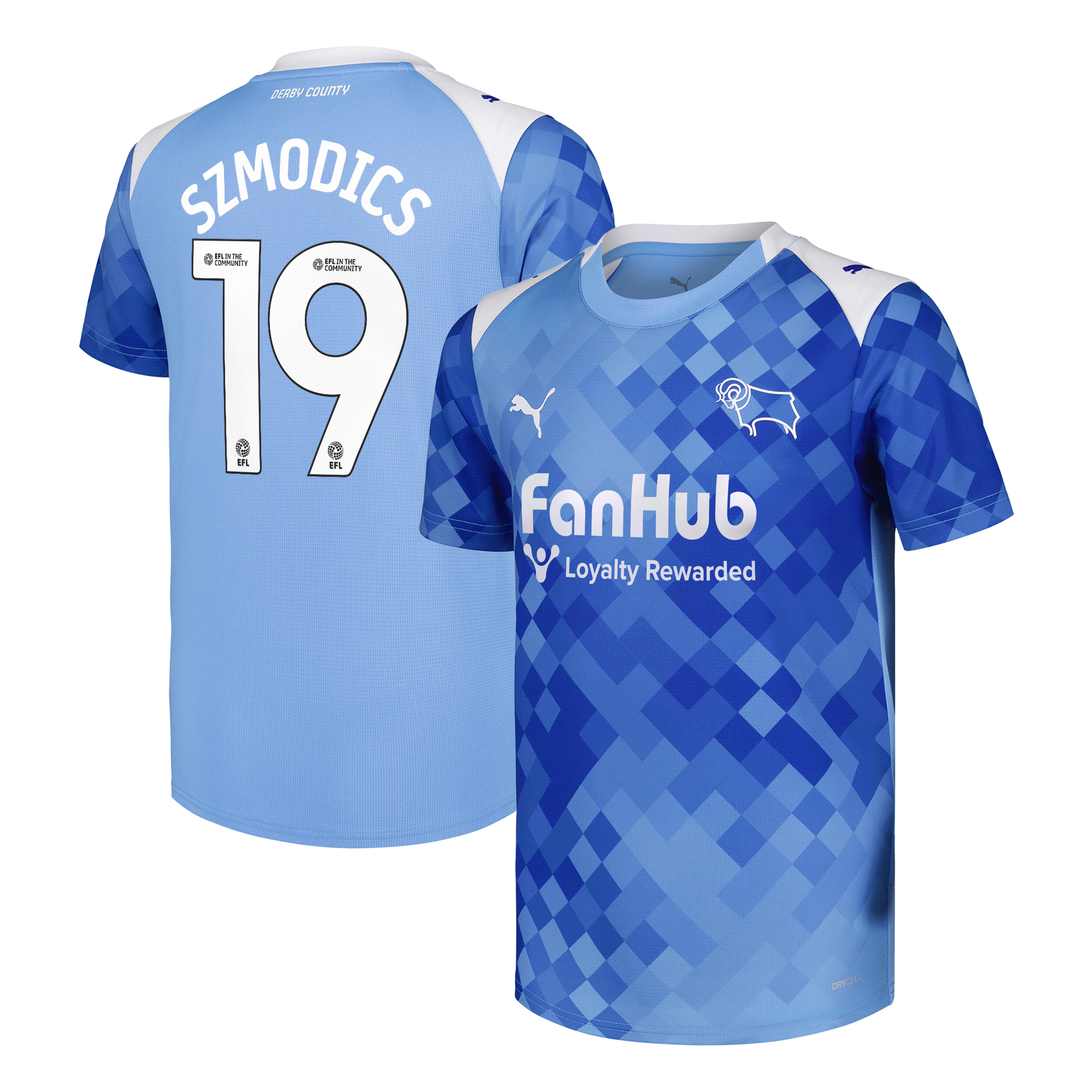 Derby County PUMA Third Shirt 2025-26 - Kids with Szmodics 19 printing, , rebel_hi-res