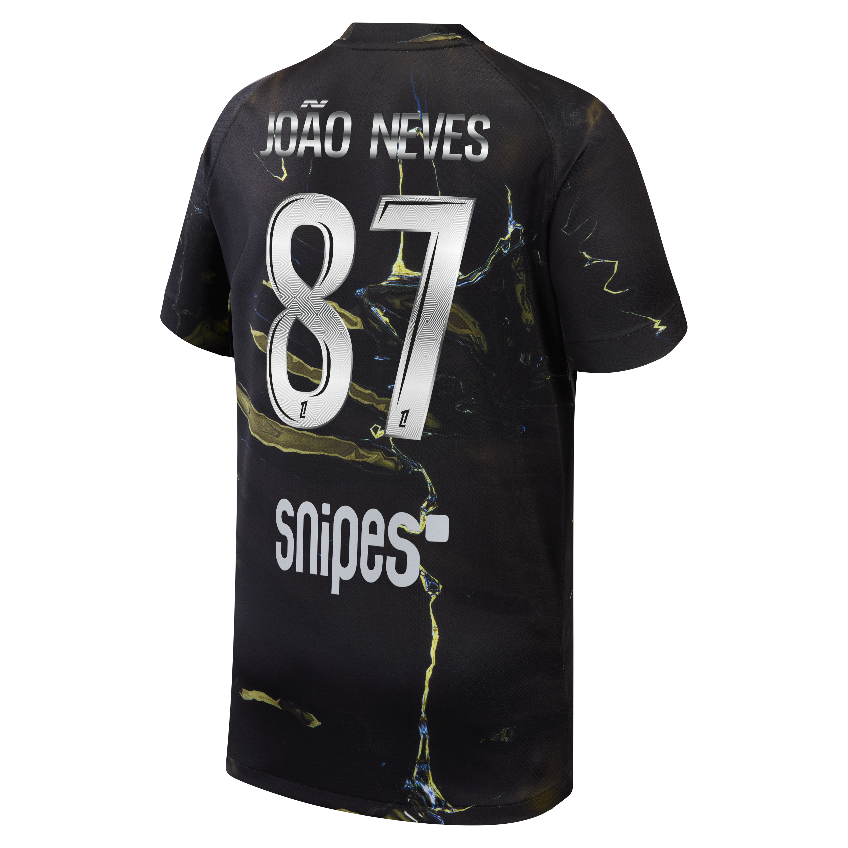 PSG Jordan Night Edition Stadium Shirt 2025-26 - Kids with Jo&atilde;o Neves 87 printing, , rebel_hi-res