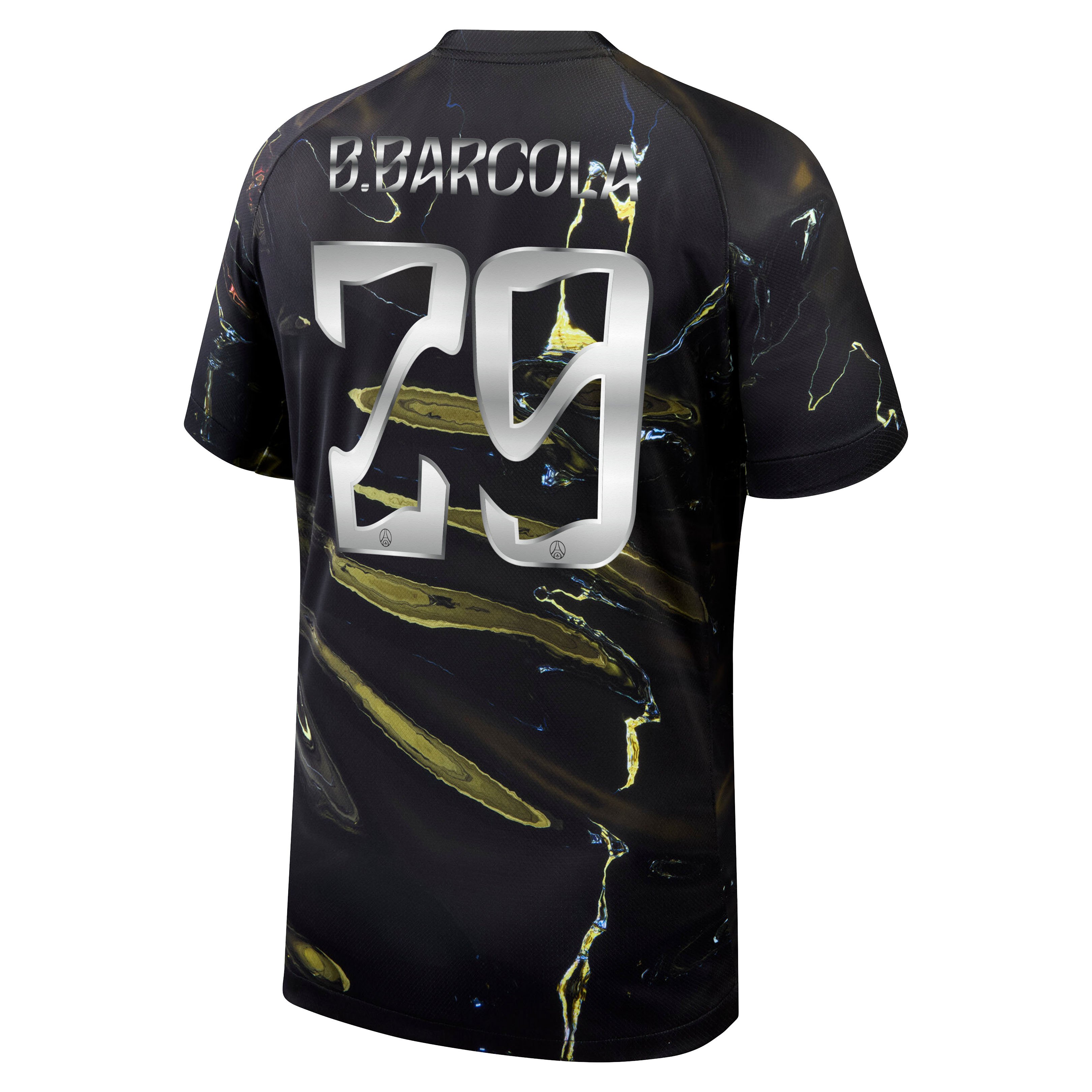 PSG Jordan Night Edition Stadium Shirt 2025-26 with Cup printing B.Barcola 29, , rebel_hi-res