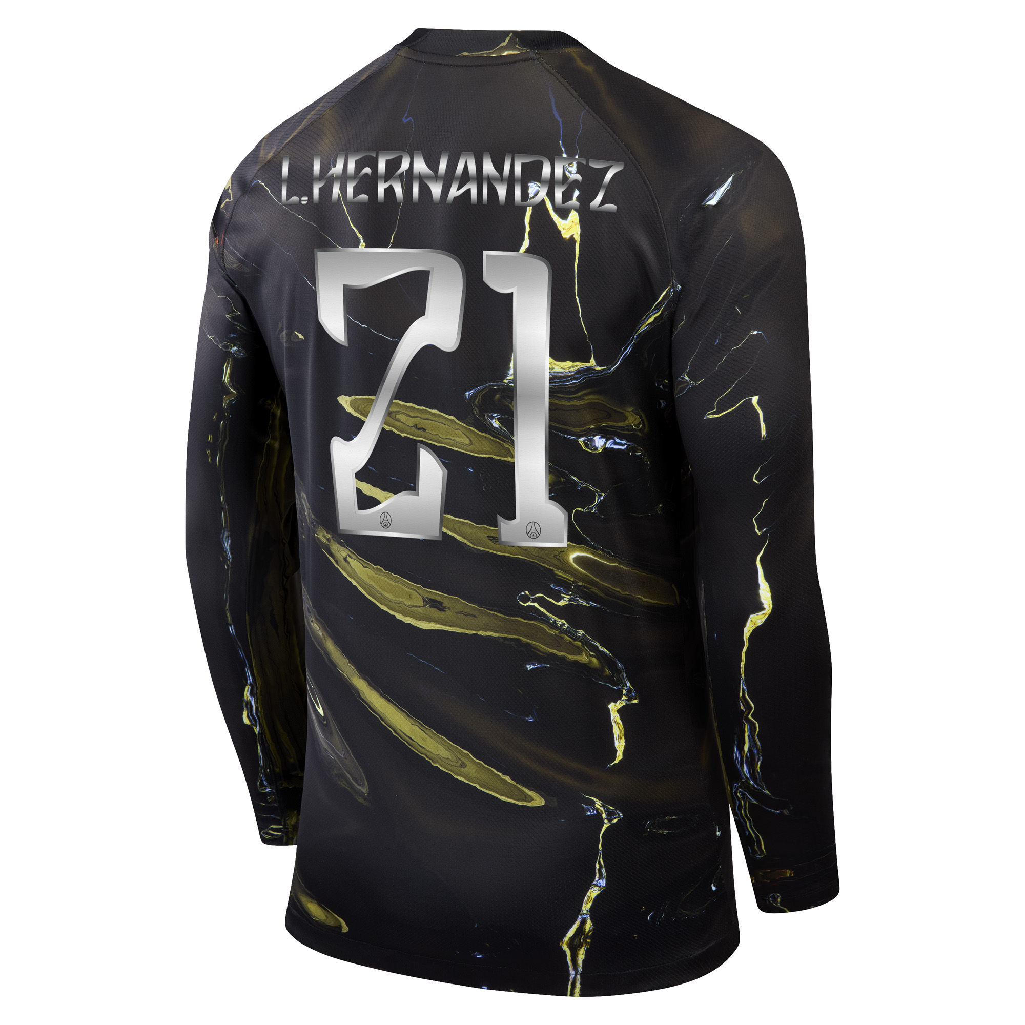 PSG Jordan Night Edition Stadium Long-Sleeved Shirt 2025-26 with Cup printing L.Hernandez 21, , rebel_hi-res