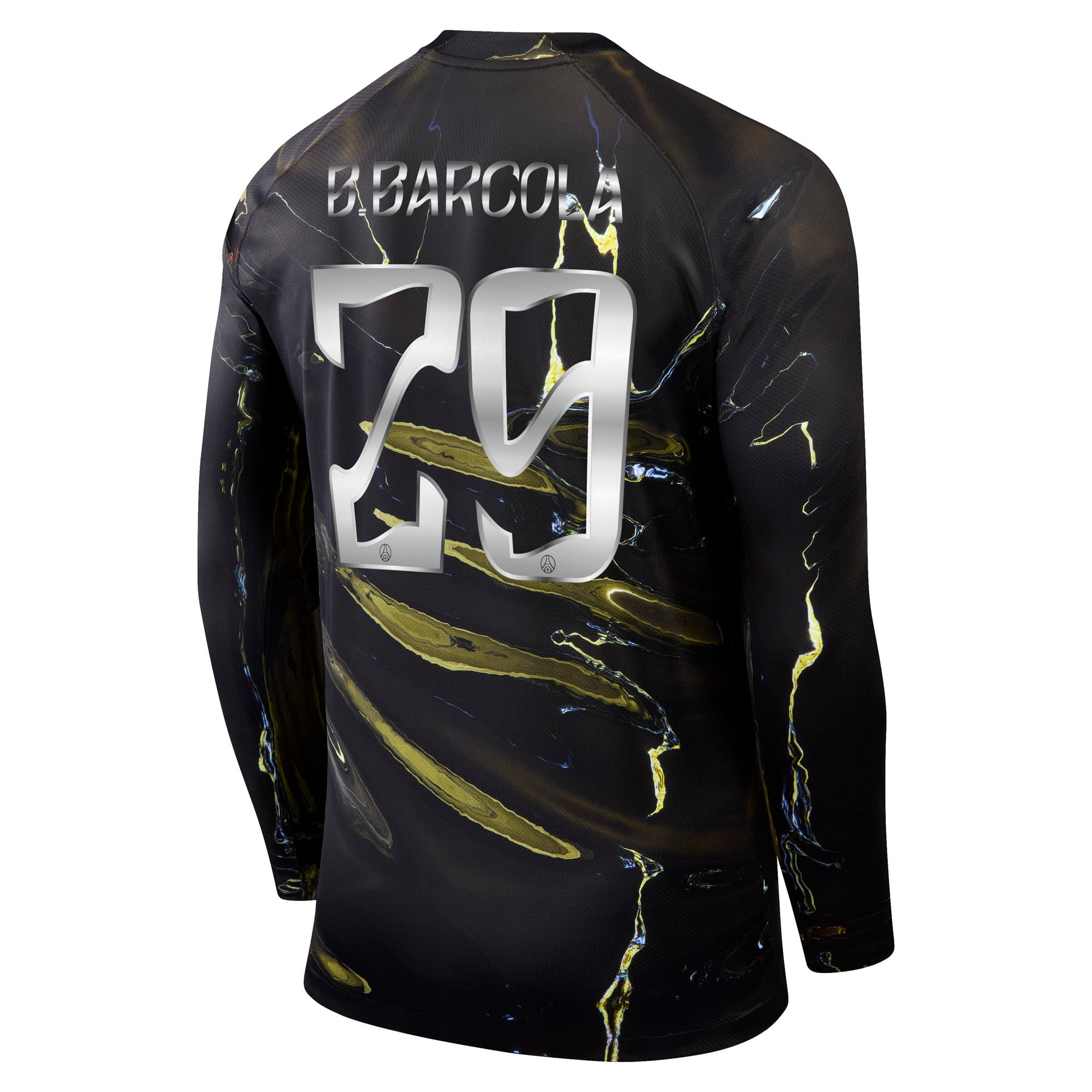 PSG Jordan Night Edition Stadium Long-Sleeved Shirt 2025-26 with Cup printing B.Barcola 29, , rebel_hi-res