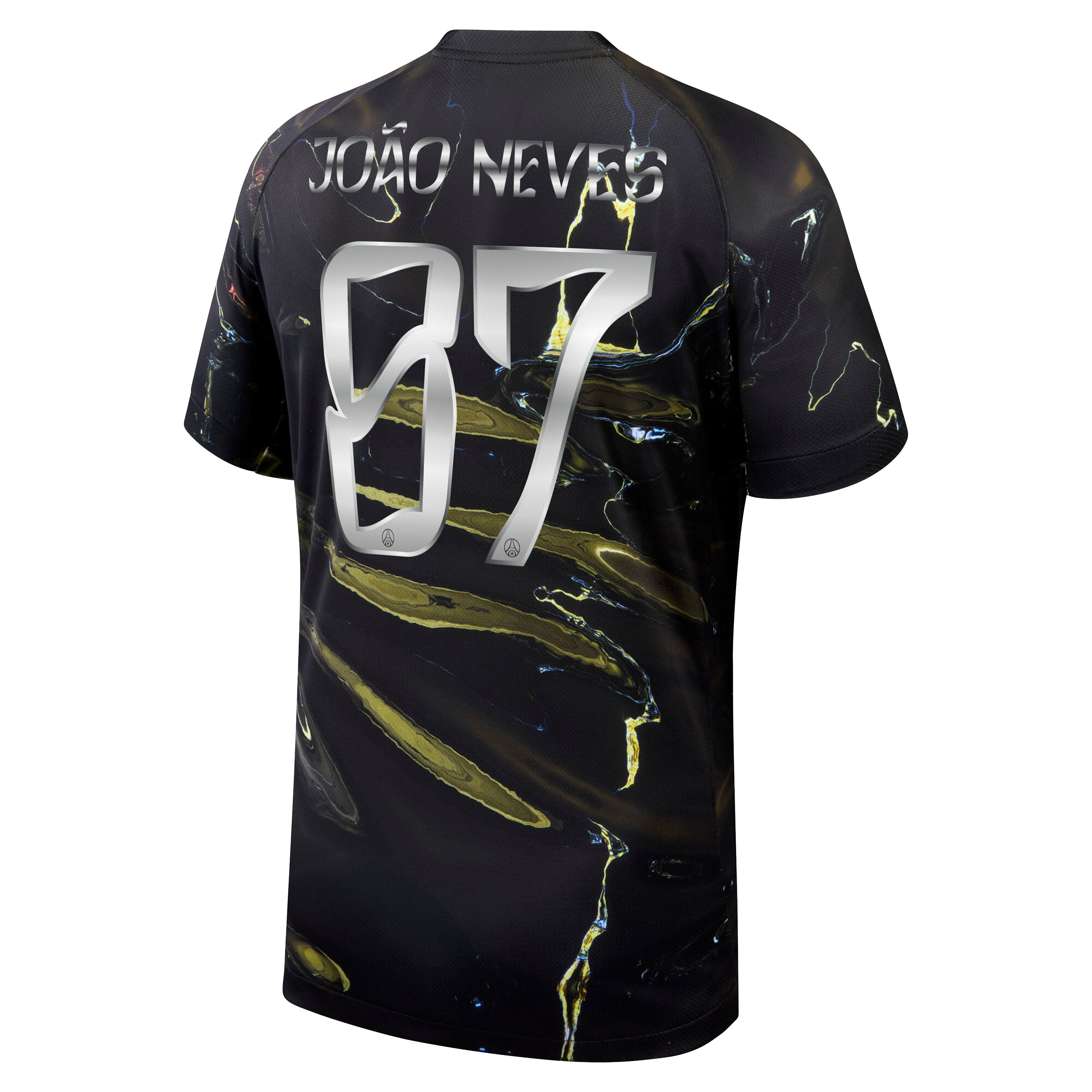 PSG Jordan Night Edition Stadium Shirt 2025-26 with Cup printing Jo&atilde;o Neves 87, , rebel_hi-res