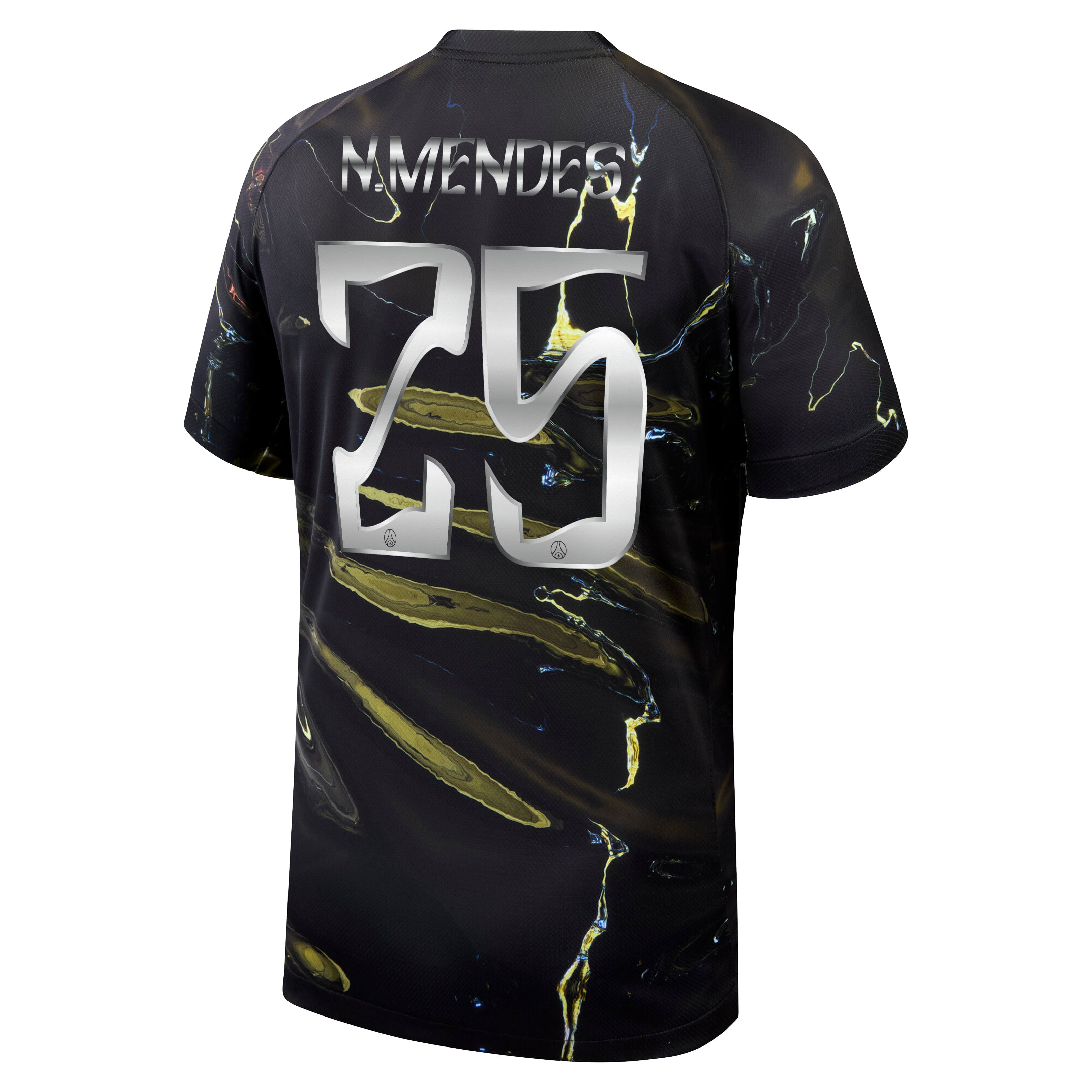 PSG Jordan Night Edition Stadium Shirt 2025-26 with Cup printing N.Mendes 25, , rebel_hi-res