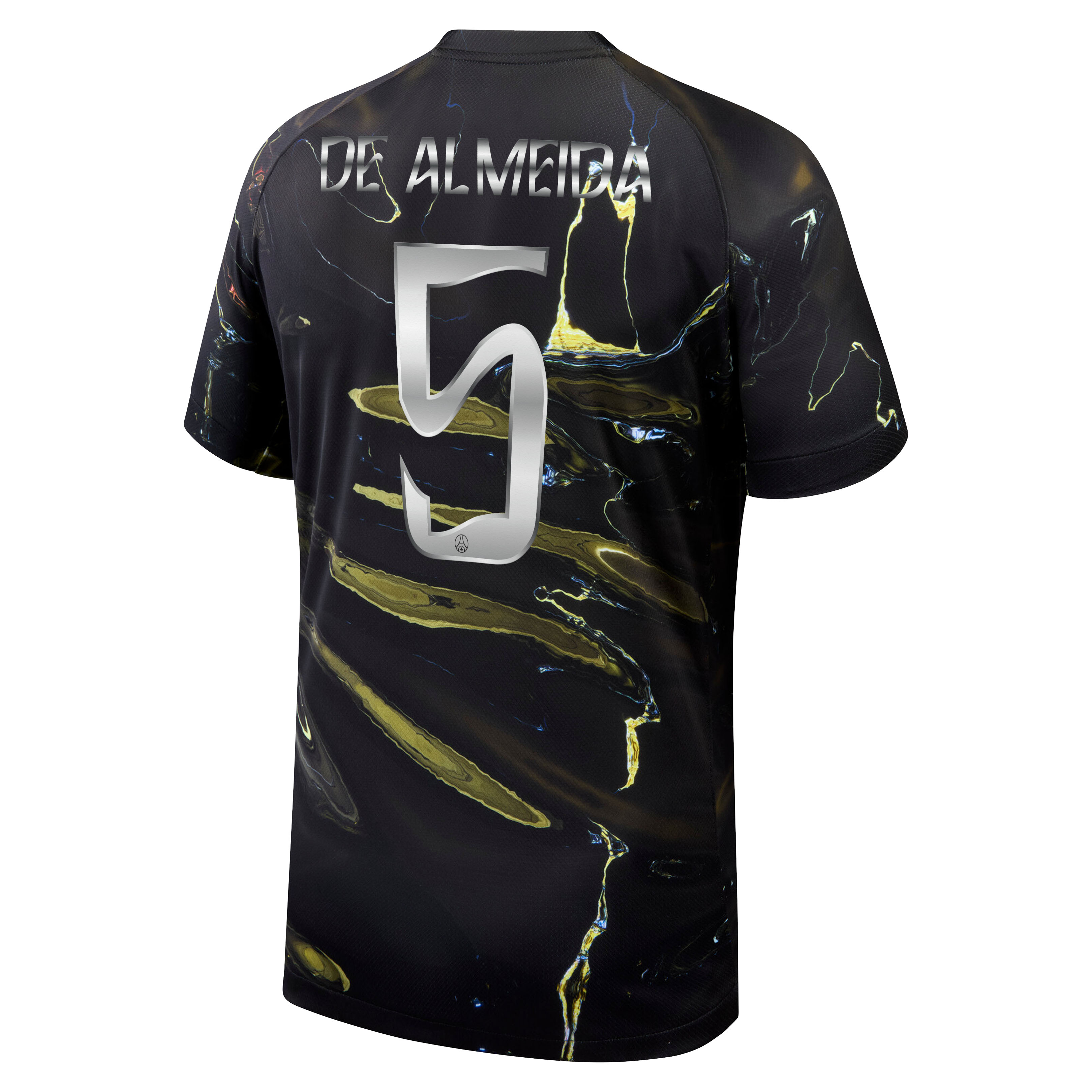 PSG Jordan Night Edition Stadium Shirt 2025-26 with De Almeida 5 printing, , rebel_hi-res