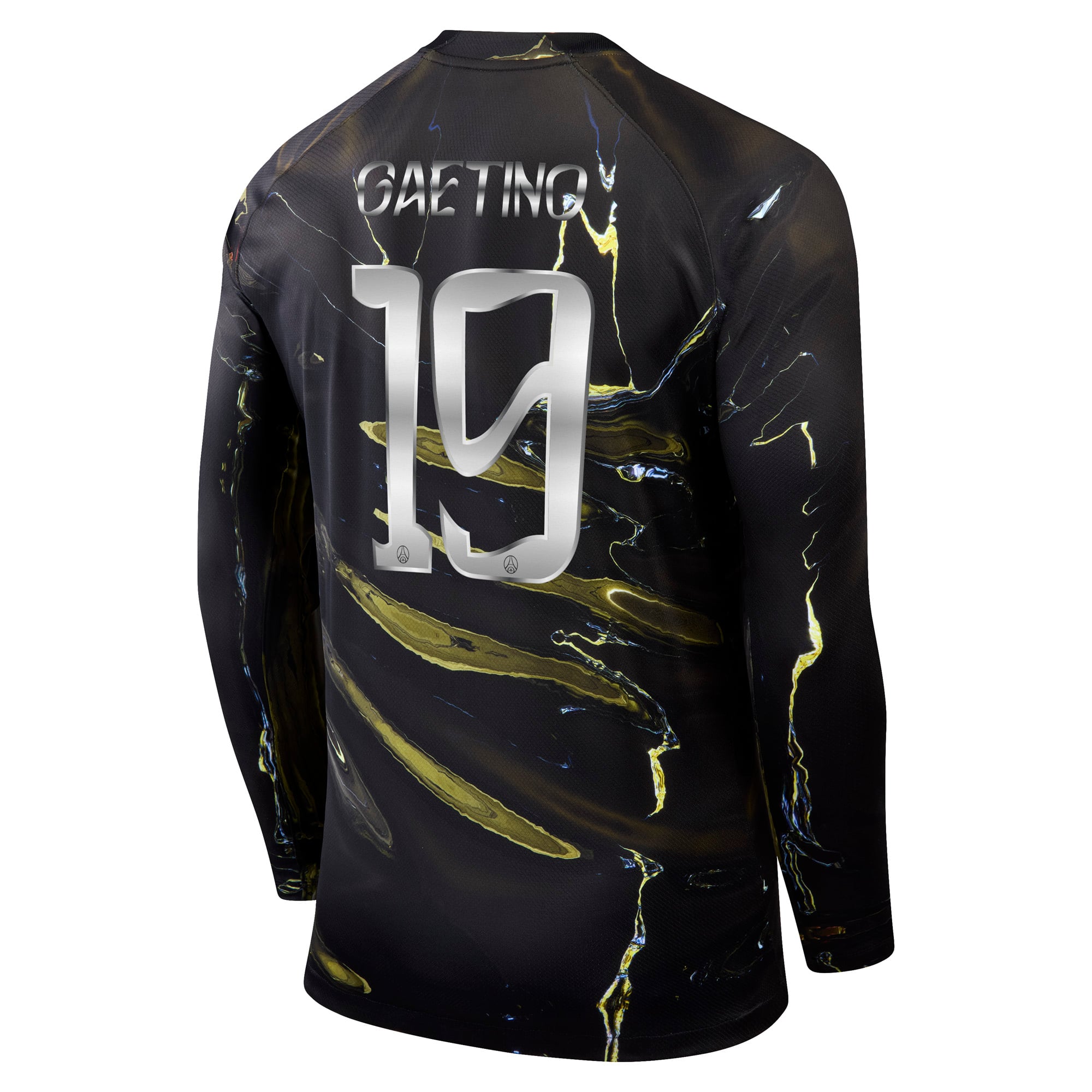 PSG Jordan Night Edition Stadium Long-Sleeved Shirt 2025-26 with Gaetino 19 printing, , rebel_hi-res