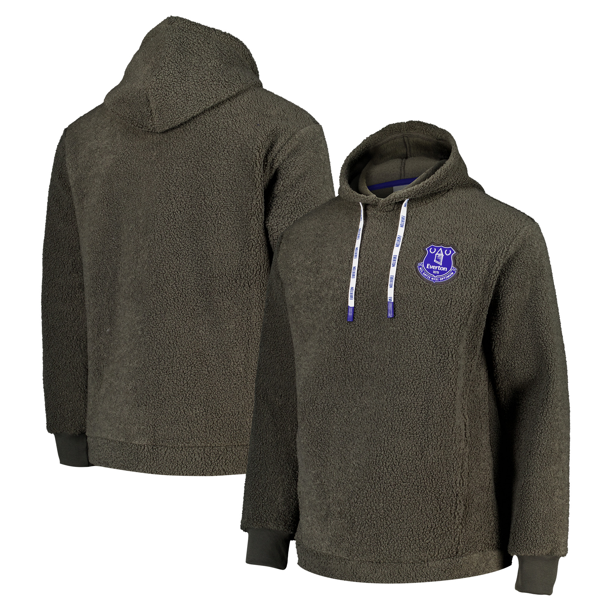 Everton Sherpa Oversized Hoodie - Grey - Mens, , rebel_hi-res