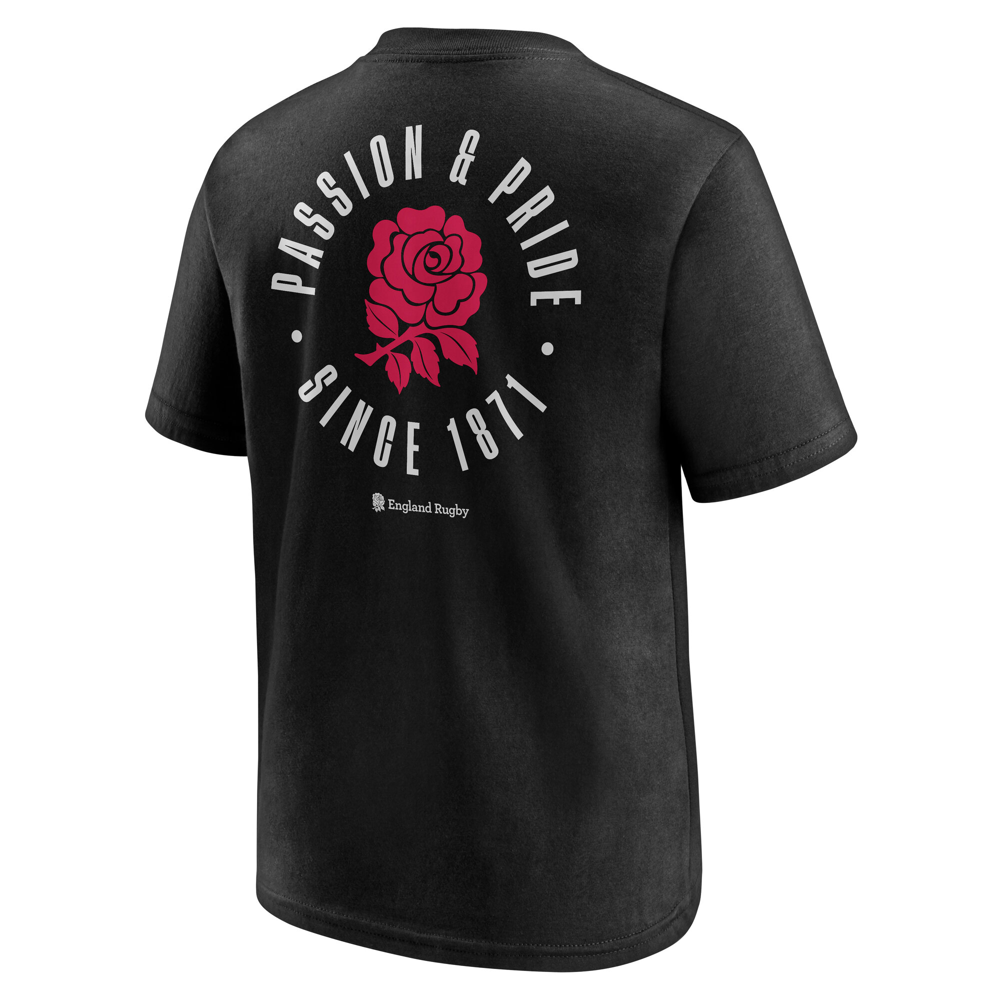 England Rugby Passion and Pride Graphic T-Shirt - Black - Juniors, , rebel_hi-res