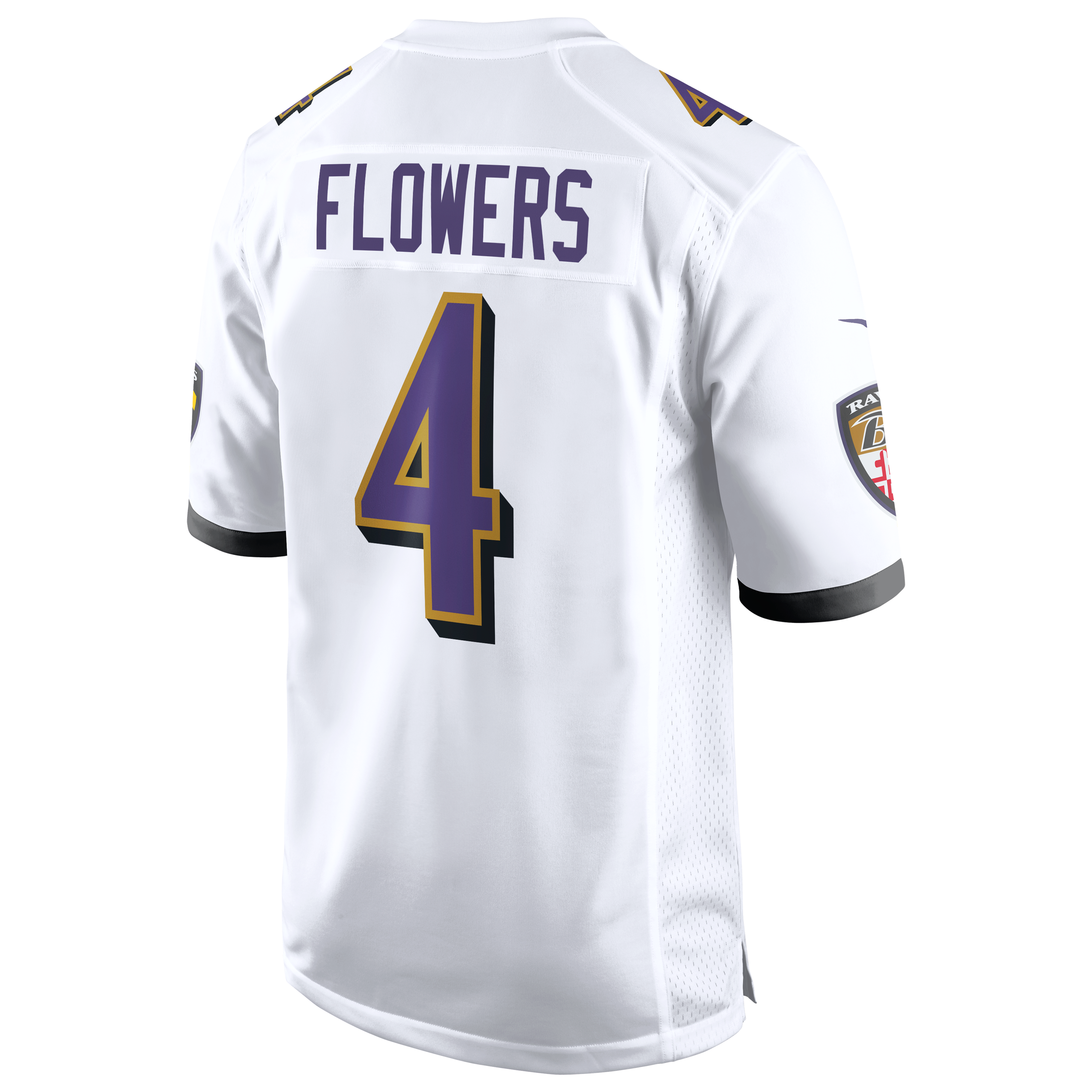 Baltimore Ravens Nike Game Road Jersey - White - Zay Flowers - Mens, , rebel_hi-res