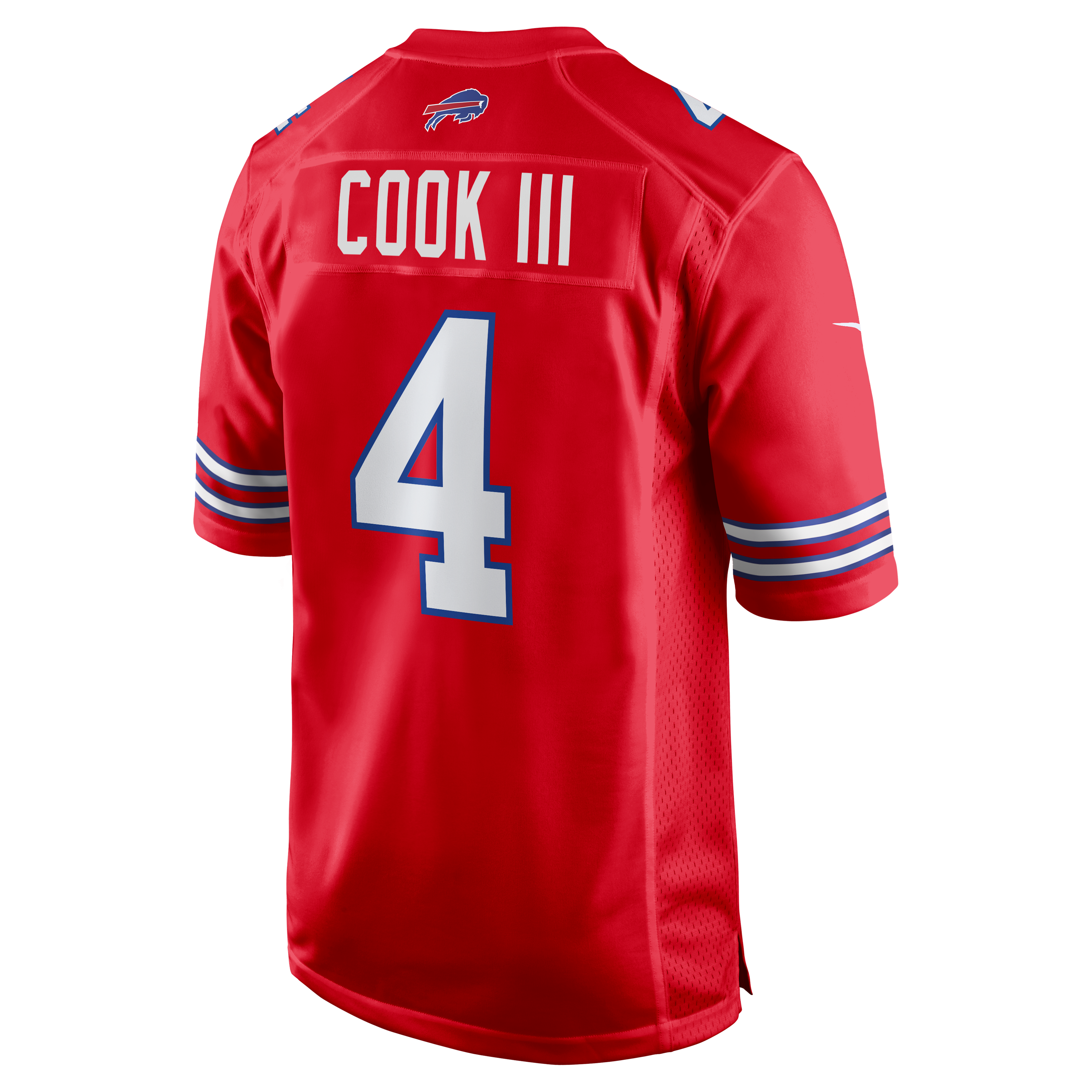 Buffalo Bills Nike Secondary Alternate Game Jersey - Red - James Cook III - Mens, , rebel_hi-res
