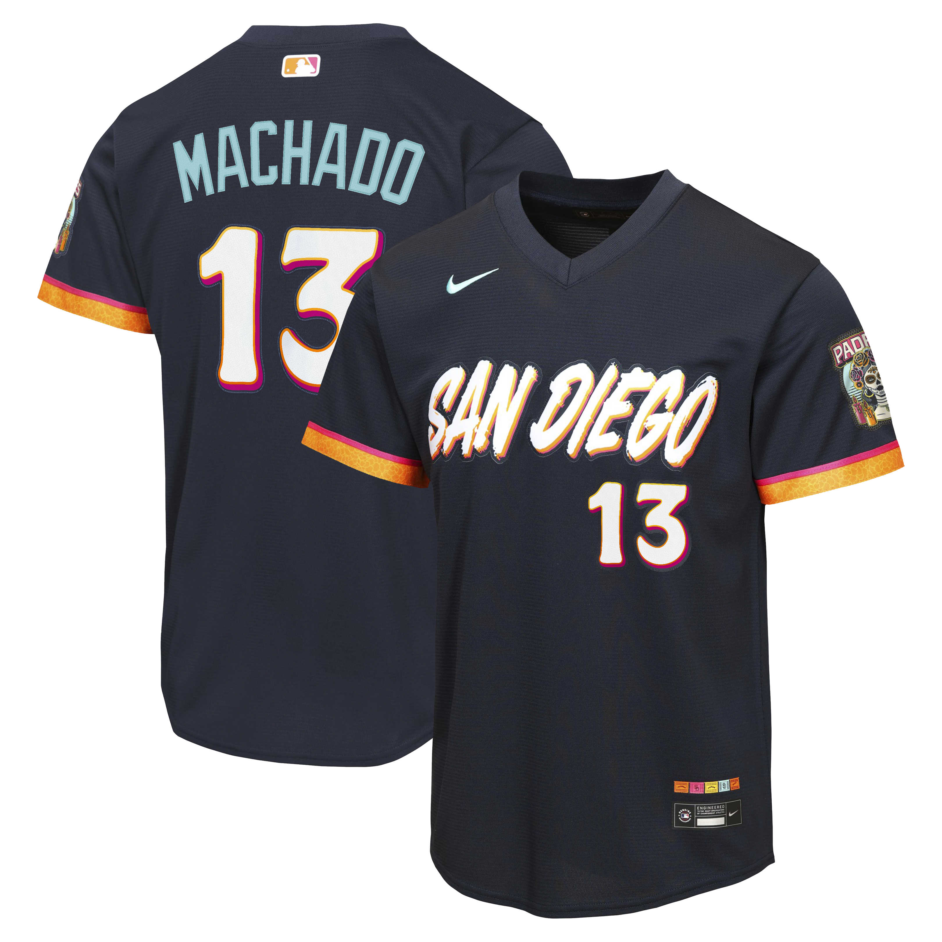 San Diego Padres Nike MLB City Connect Stadium Jersey - Black - Manny Machado - Youth, , rebel_hi-res