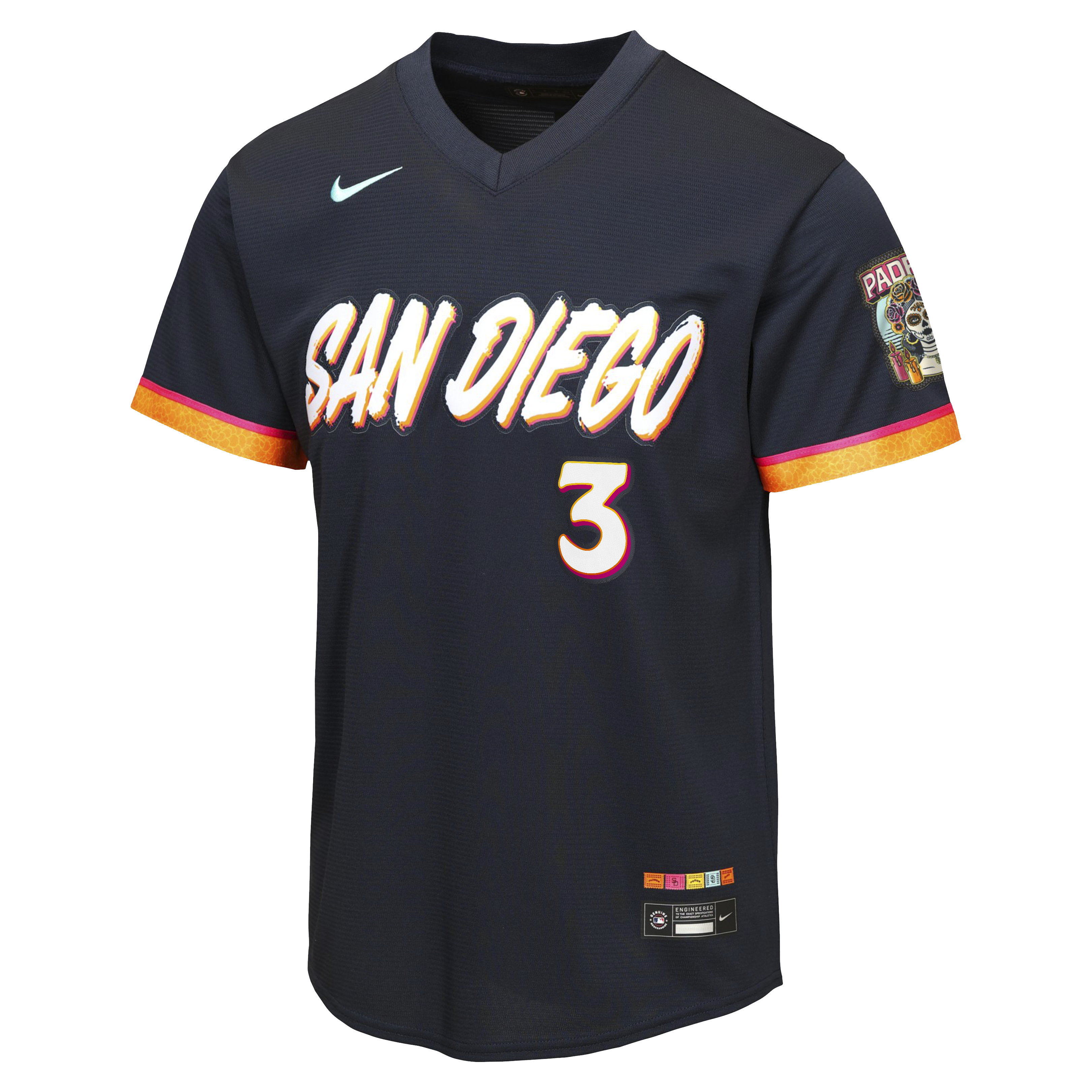 San Diego Padres Nike MLB City Connect Stadium Jersey - Black - Jackson Merrill - Youth, , rebel_hi-res