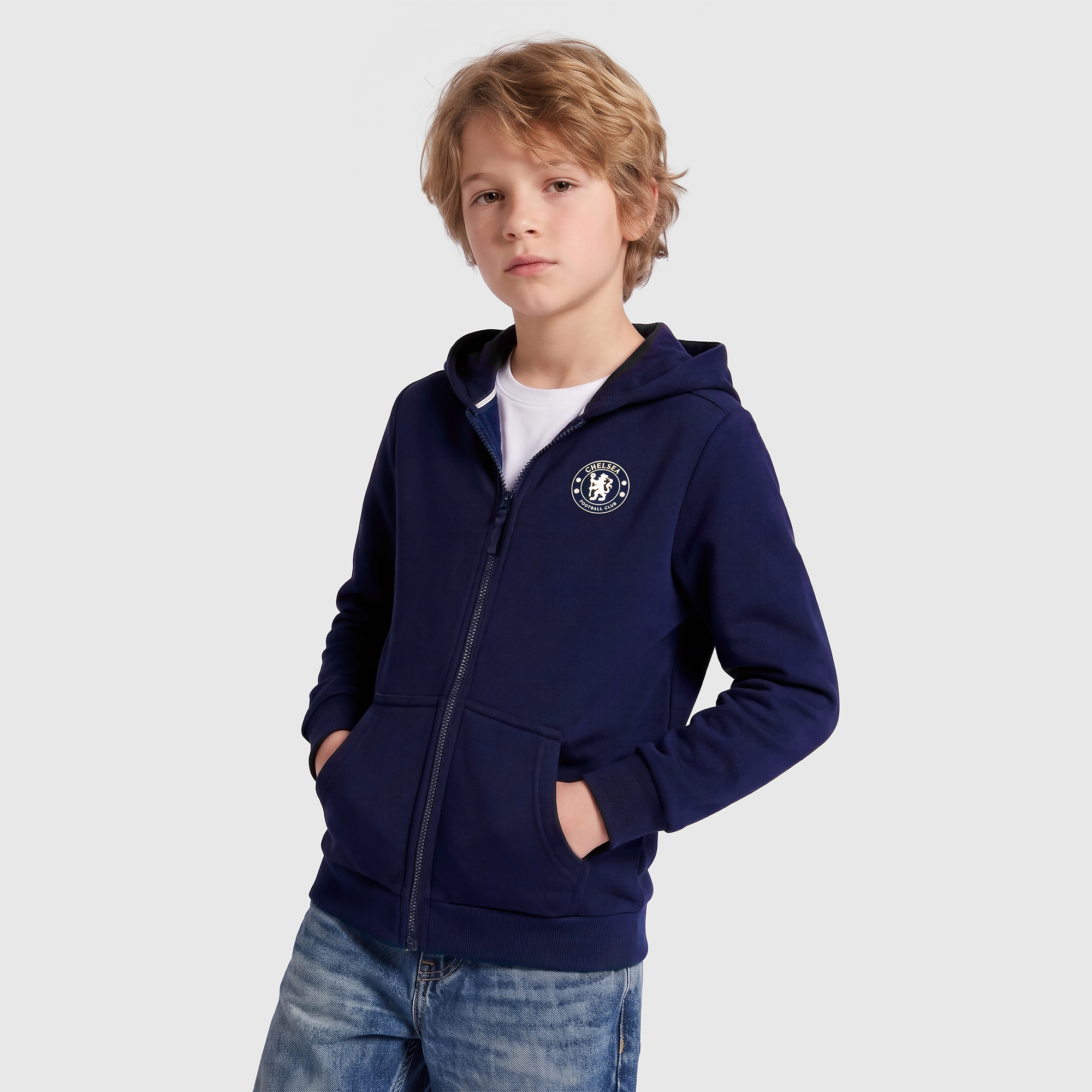 Chelsea Classics Core Full Zip Hoodie - Navy - Kids, , rebel_hi-res