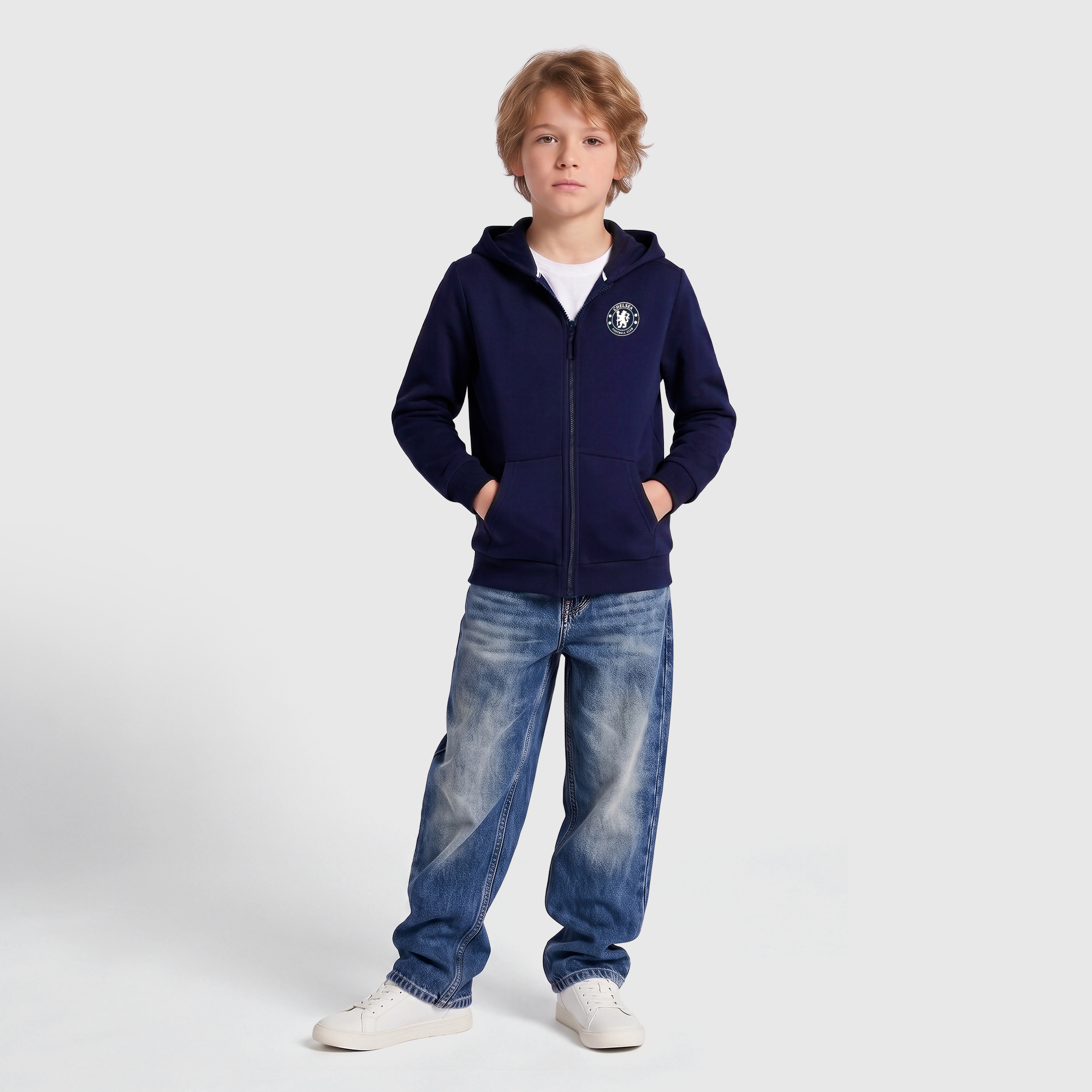 Chelsea Classics Core Full Zip Hoodie - Navy - Kids, , rebel_hi-res