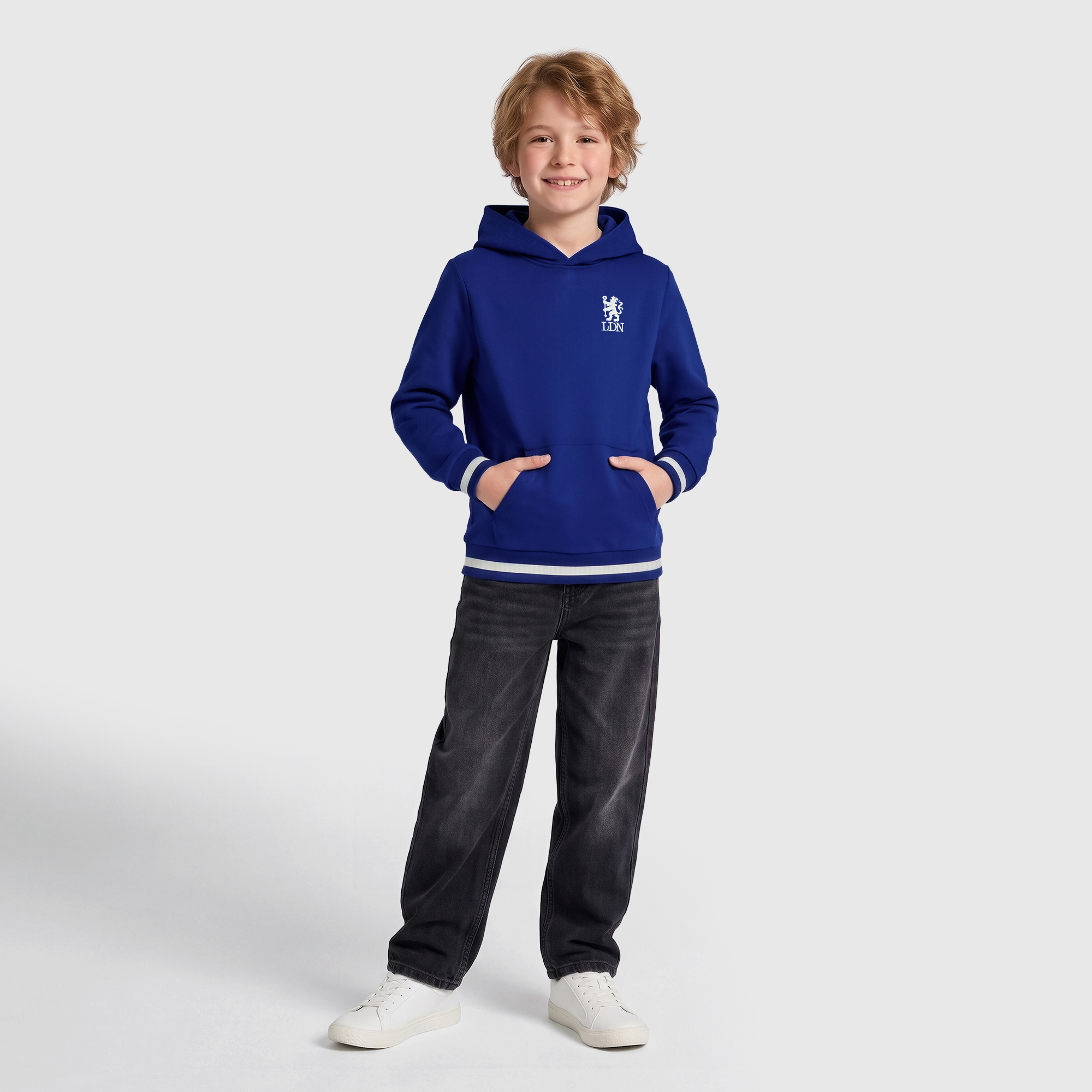Chelsea Retro Hoodie - Royal - Kids, , rebel_hi-res