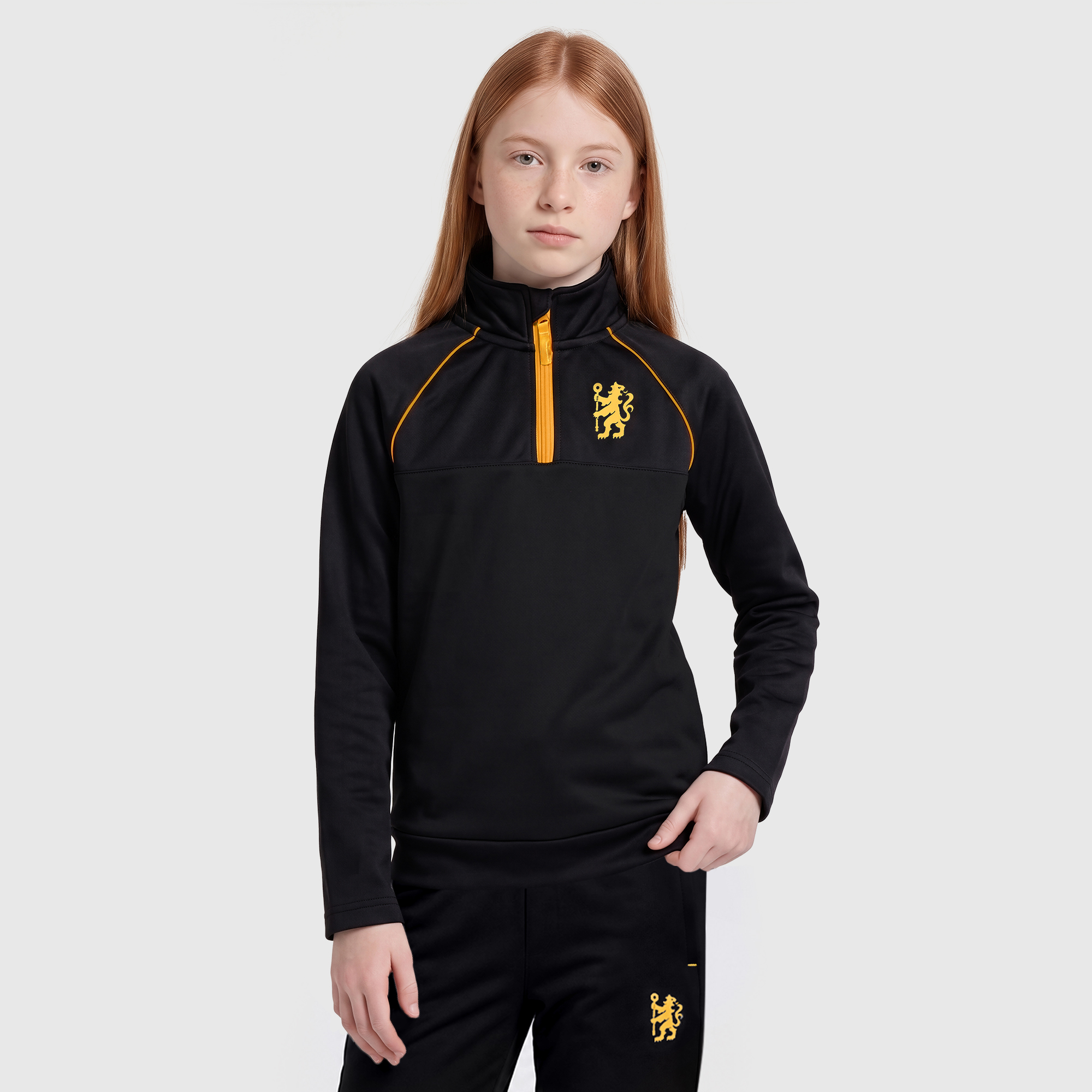 Chelsea  Motion Tracksuit - Black/Gold - Kids, , rebel_hi-res