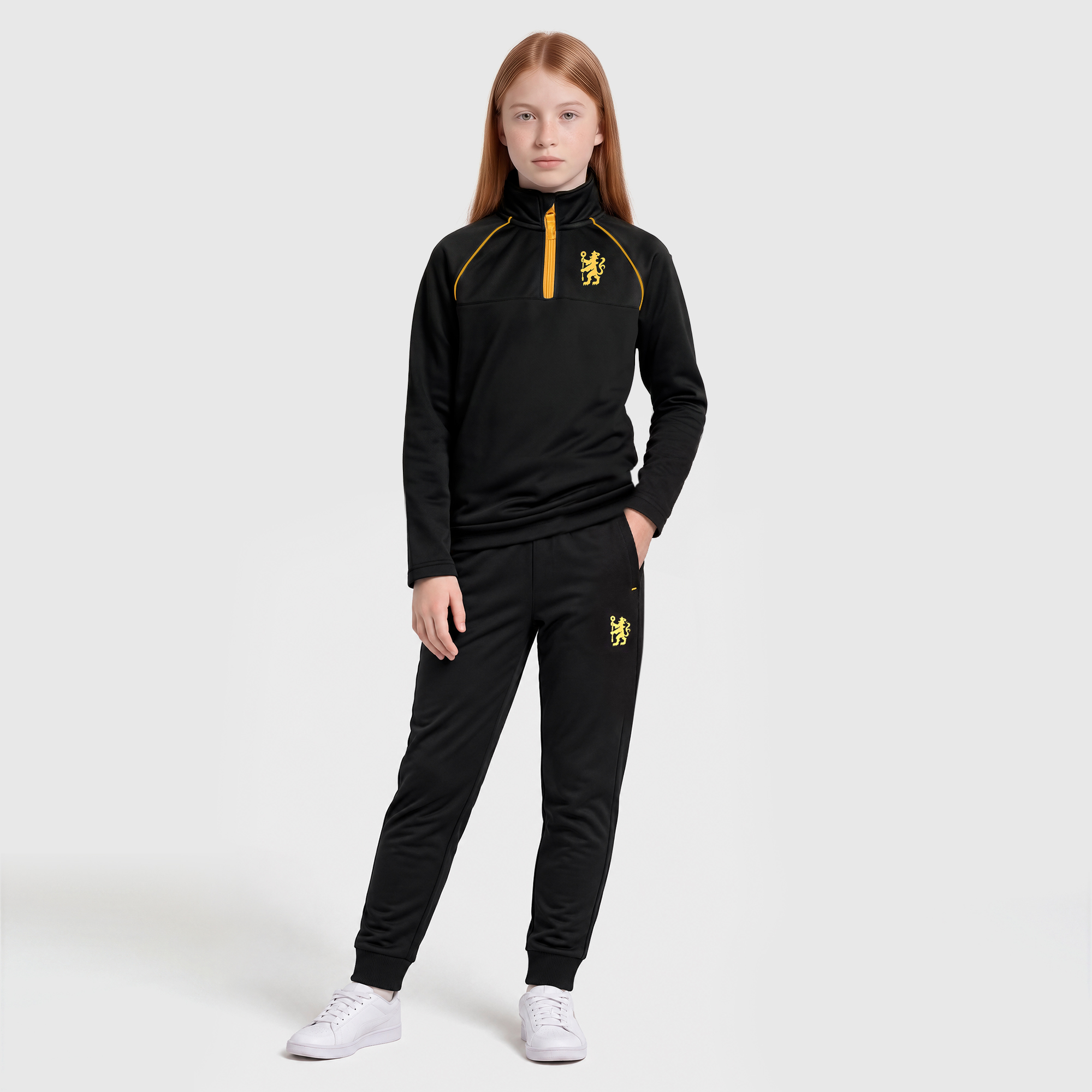 Chelsea  Motion Tracksuit - Black/Gold - Kids, , rebel_hi-res