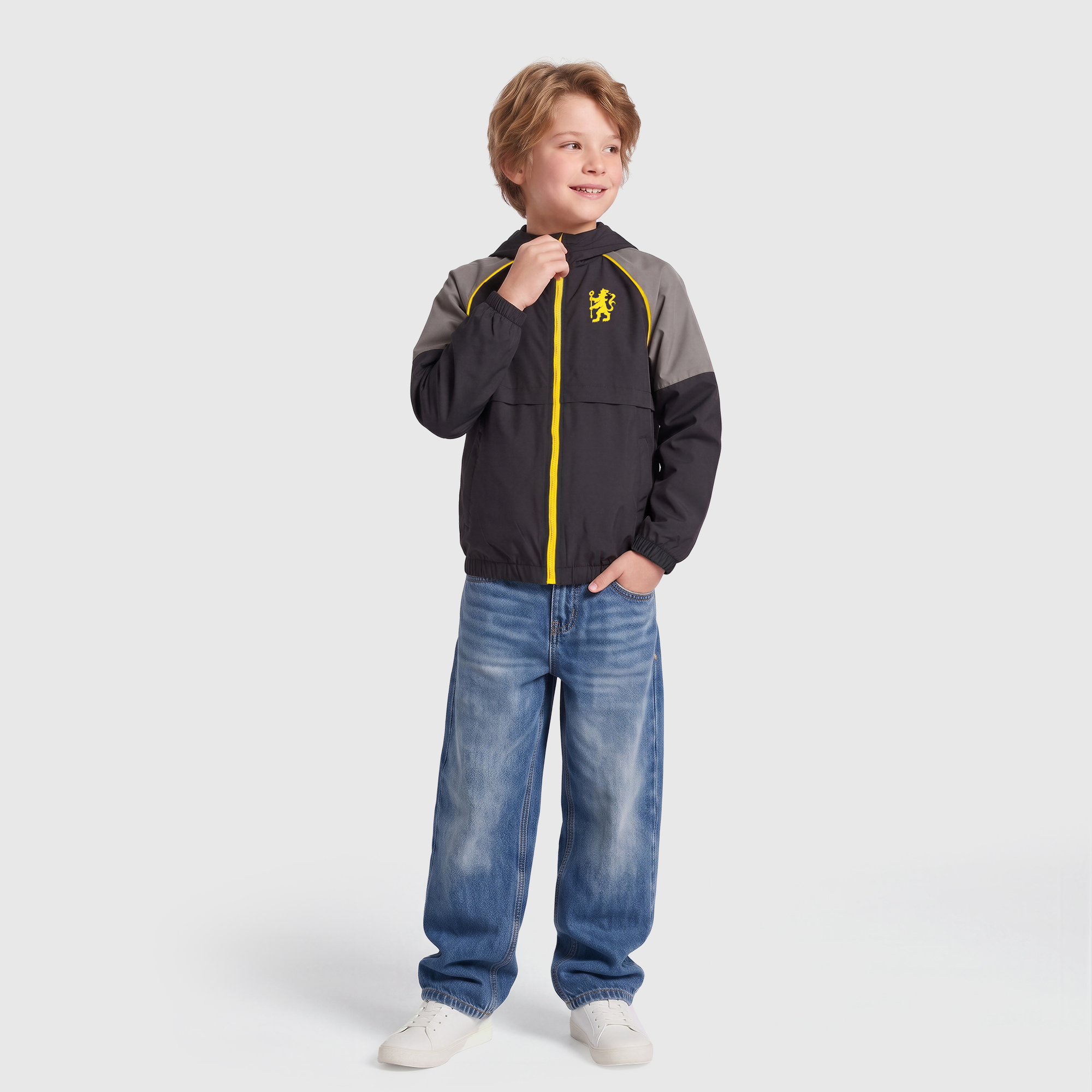 Chelsea Motion Windrunner - Black/Gold - Kids, , rebel_hi-res