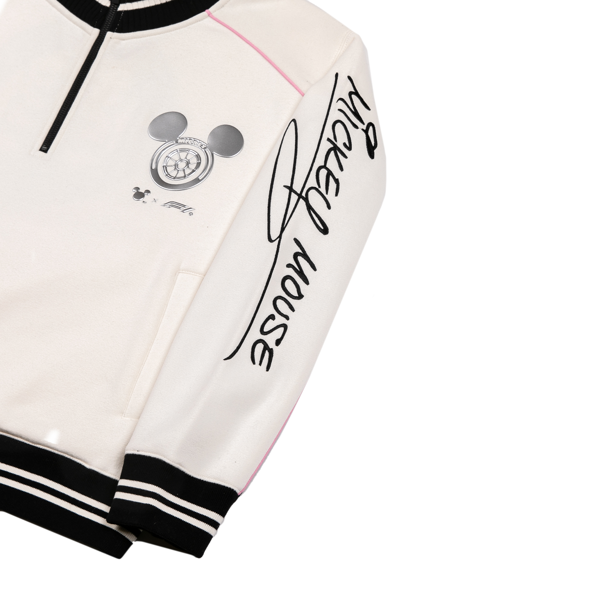 Formula 1 X Disney 1/4 Zip Sweatshirt - Ivory - Womens, , rebel_hi-res