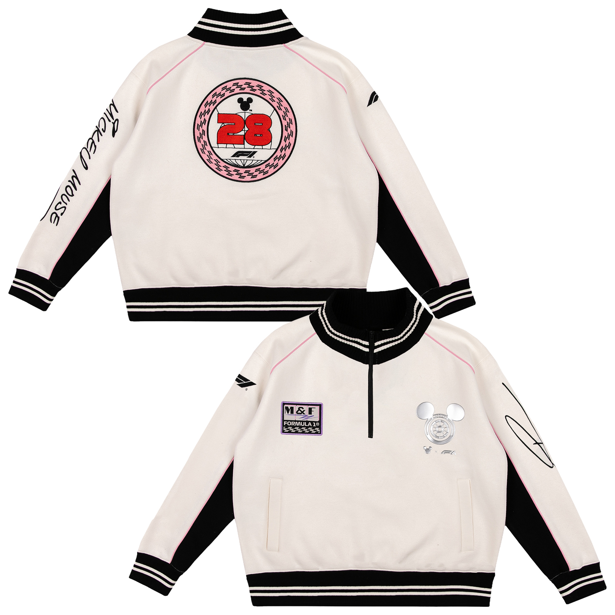 Formula 1 X Disney 1/4 Zip Sweatshirt - Ivory - Womens, , rebel_hi-res