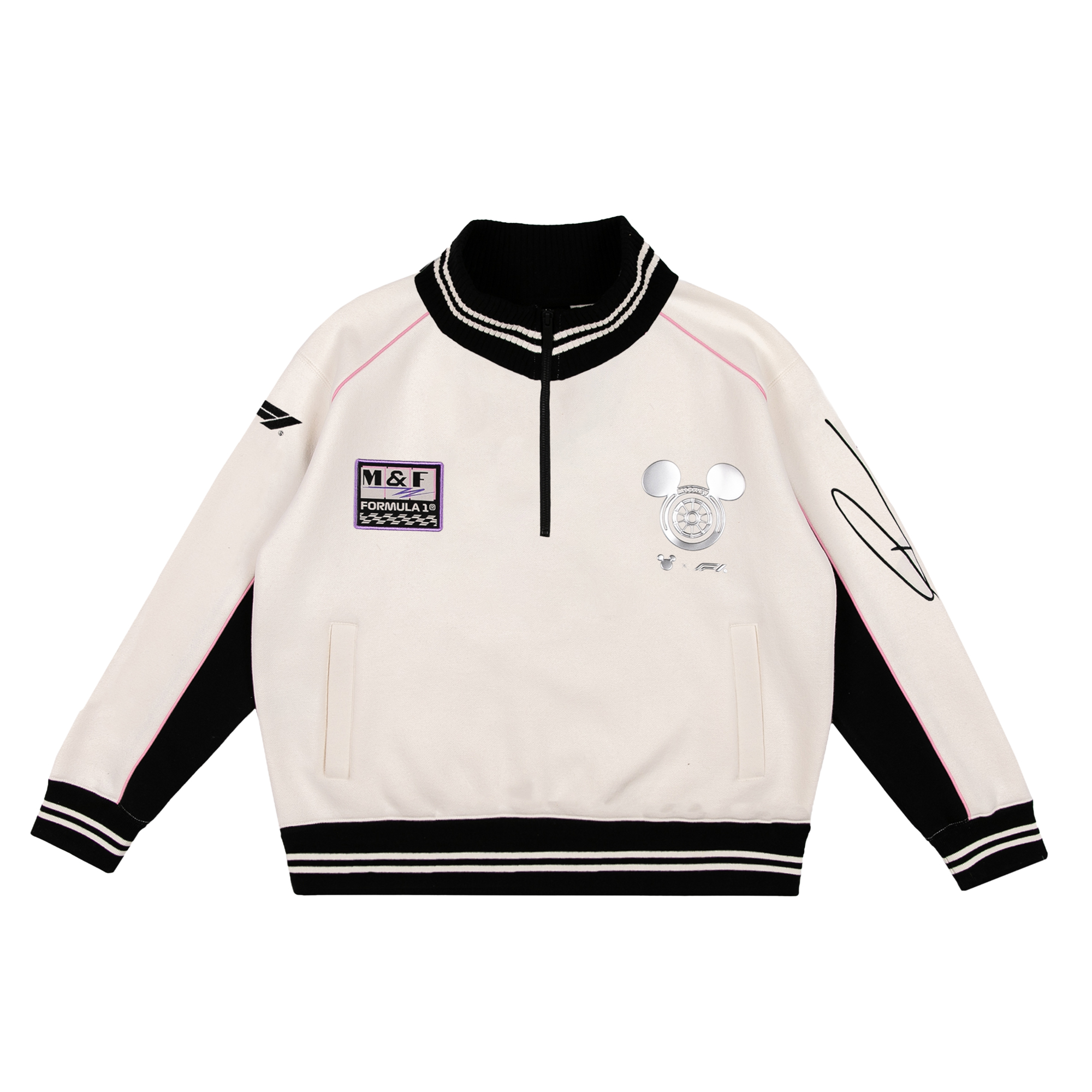 Formula 1 X Disney 1/4 Zip Sweatshirt - Ivory - Womens, , rebel_hi-res
