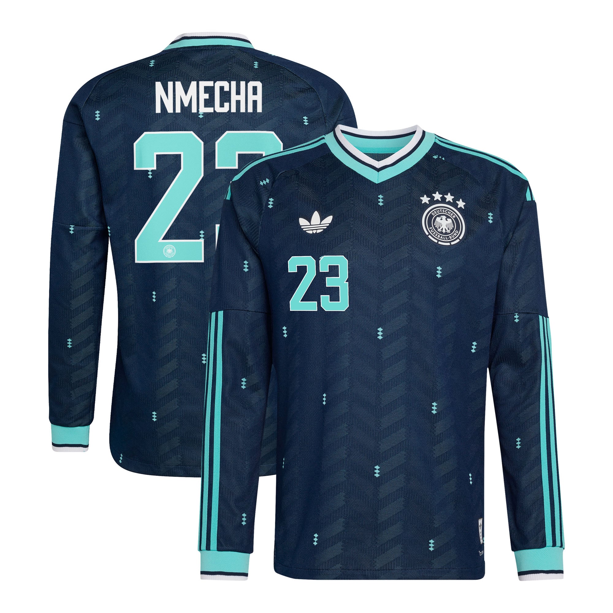 Germany National Team adidas Away Authentic Shirt 2026 - Long Sleeve with Nmecha 23 printing, , rebel_hi-res