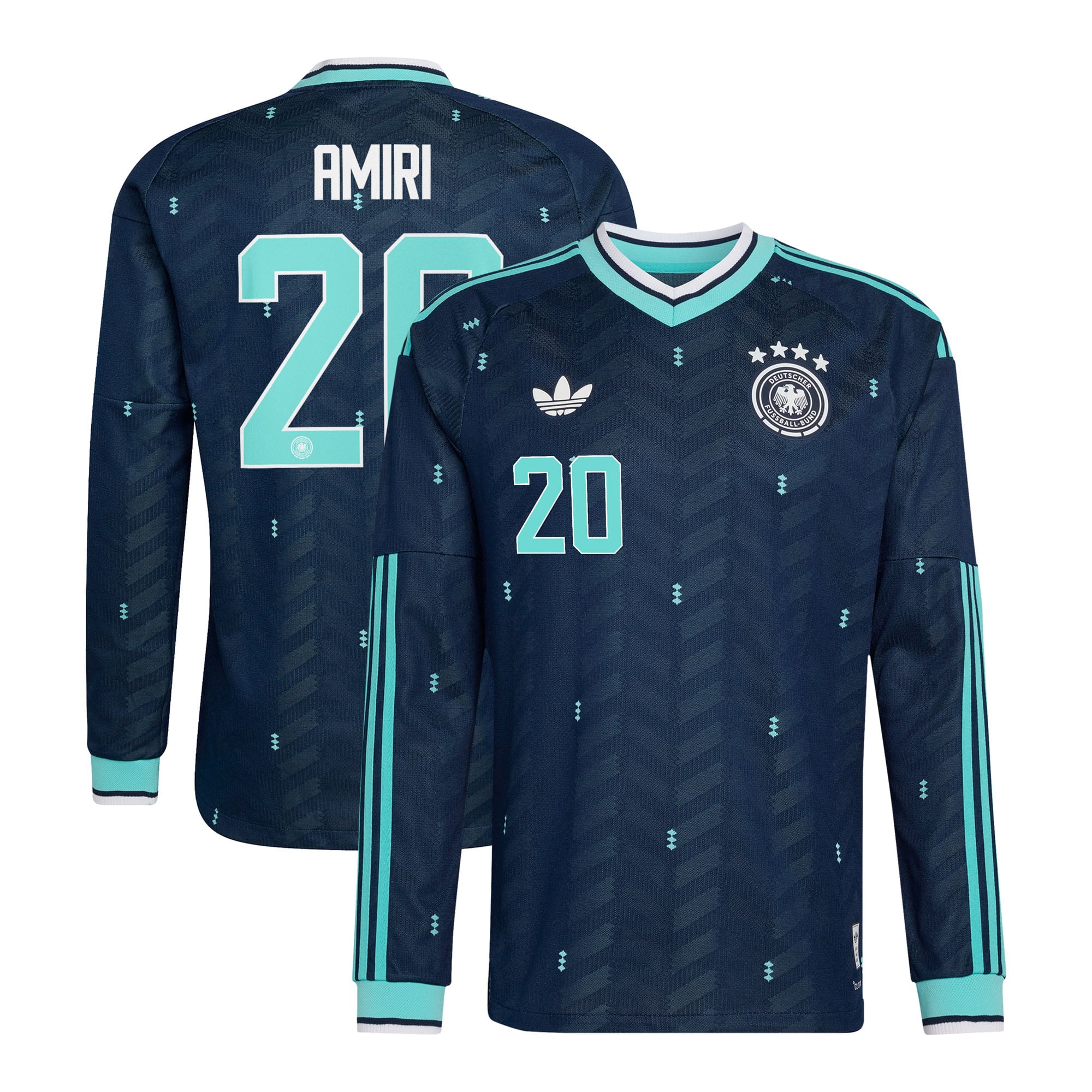 Germany National Team adidas Away Authentic Shirt 2026 - Long Sleeve with Amiri 20 printing