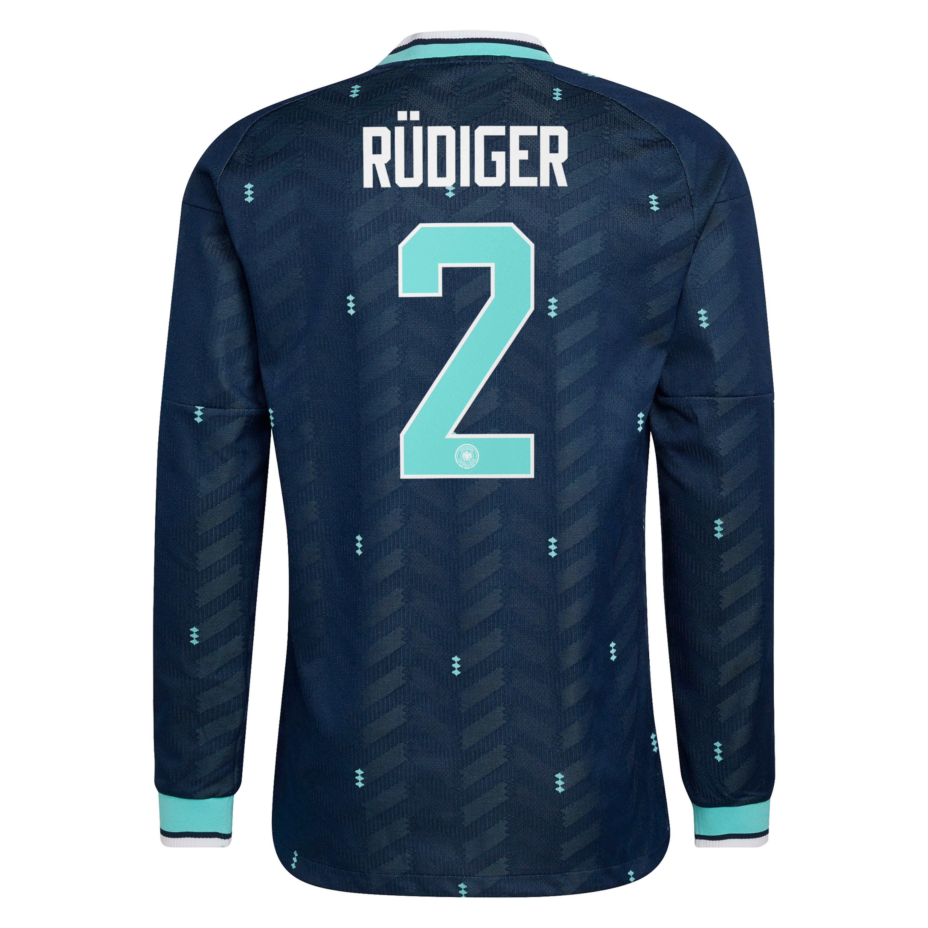 Germany National Team adidas Away Authentic Shirt 2026 - Long Sleeve with R&uuml;diger 2 printing, , rebel_hi-res